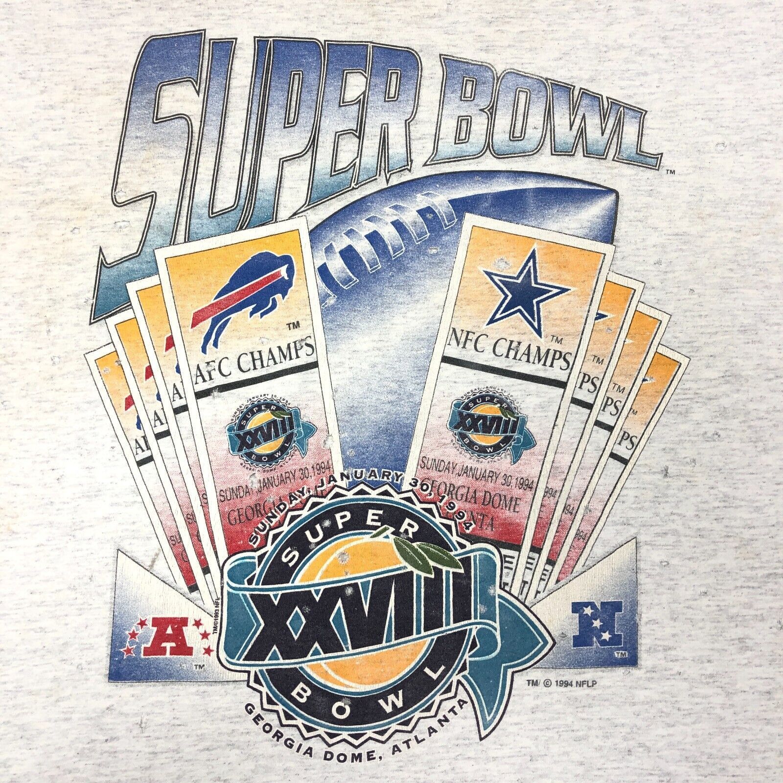 NFL × Vintage Vintage 1994 Super Bowl XXVIII NFL Distressed Tee T Shirt L Size US L / EU 52-54 / 3 - 2 Thumbnail