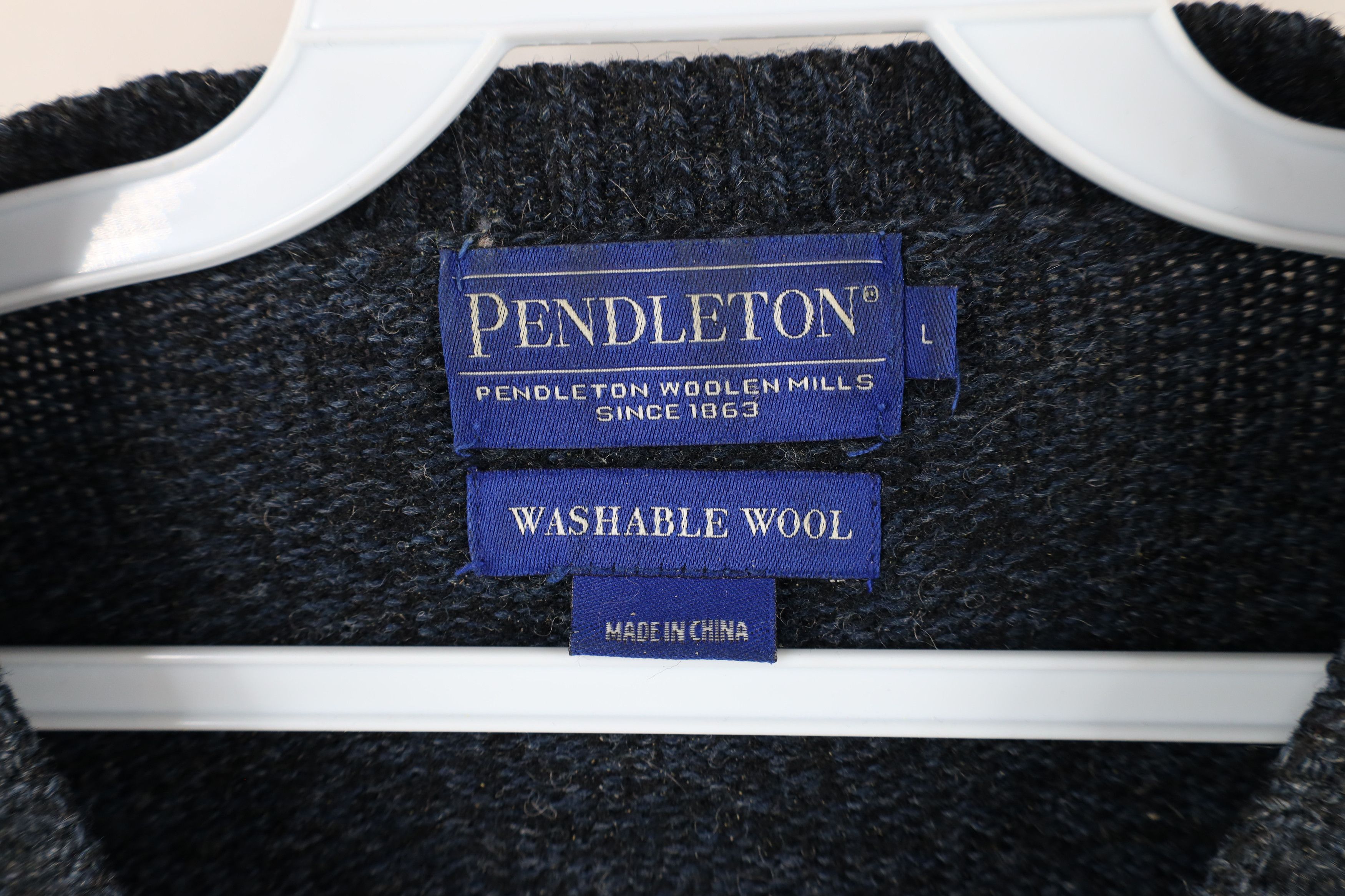 Pendleton × Vintage Vintage Pendleton Washable Wool Knit Crewneck Sweater Blue Size US L / EU 52-54 / 3 - 6 Thumbnail