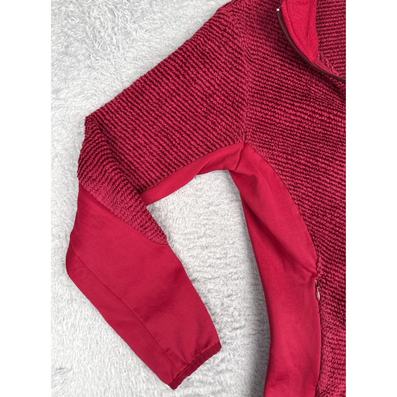 Vintage Columbia Jacket Womens M Red Textured Fleece Full Zip Mock Neck Outdoor Size M / US 6-8 / IT 42-44 - 6 Thumbnail