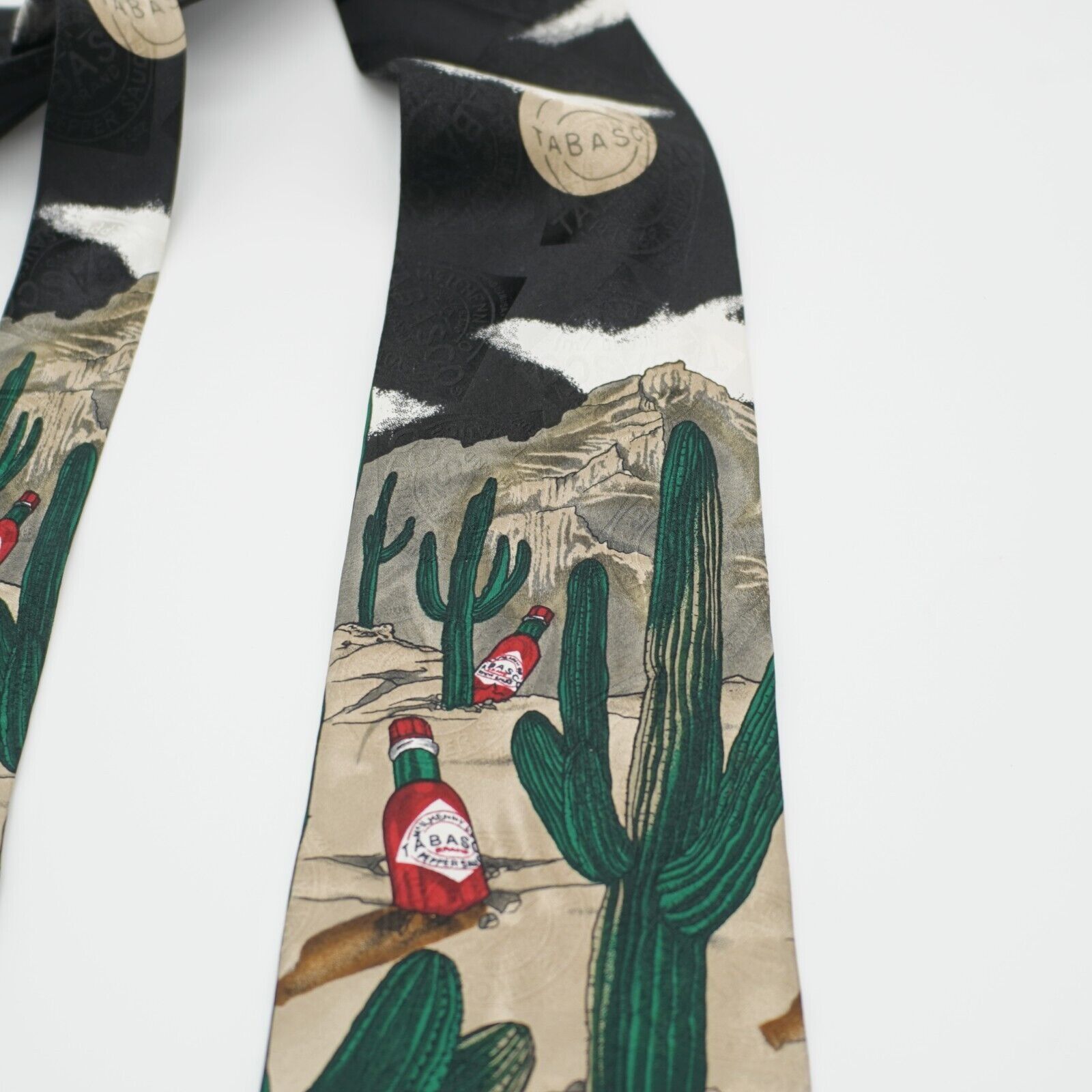Tabasco Tabasco Tan Western Jacquard Print Wide Silk Tie Size ONE SIZE - 3 Thumbnail