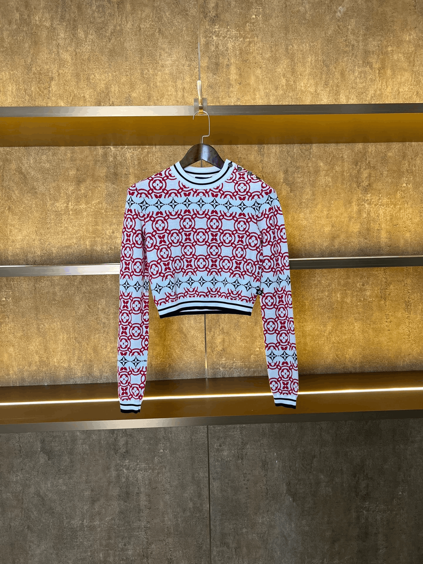 Louis Vuitton LV Full Print Long-Sleeve Knit Sweater Size XS / US 0-2 / IT 36-38 - 1 Thumbnail