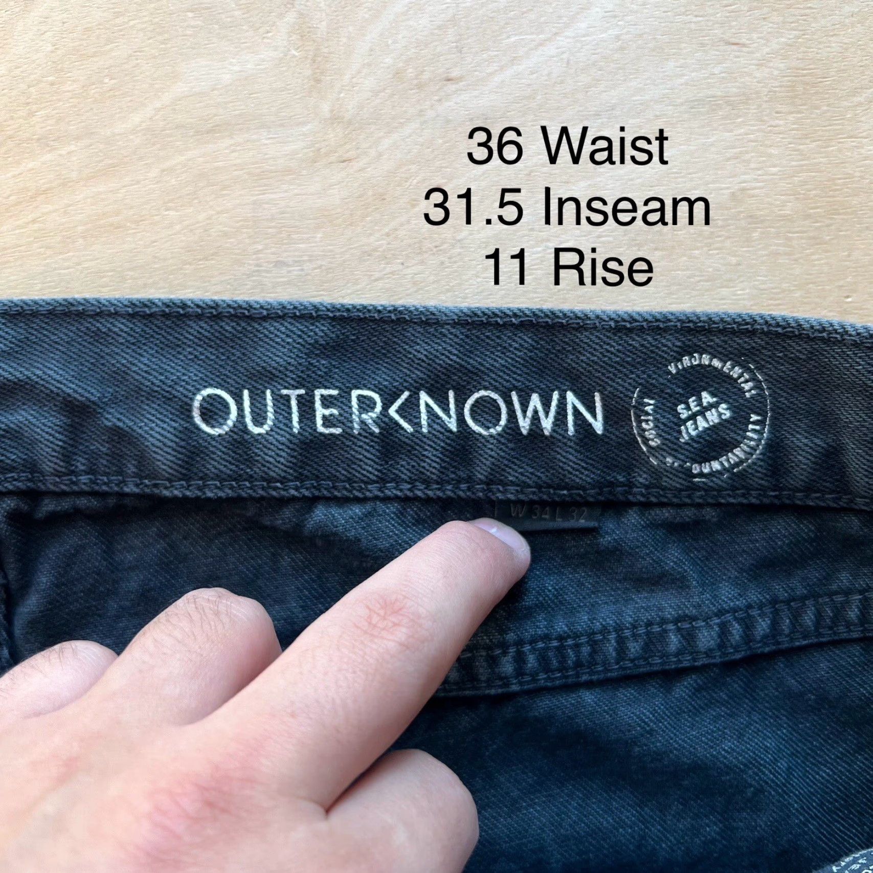 Outerknown Outerknown Jeans 36x31.5 Black Casual Streetwear SEA Drifter Tapered Fit Men’s Jeans Regular 36 Denim Brown Cotton Logo Vintage: No Size US 36 / EU 52 - 5 Thumbnail