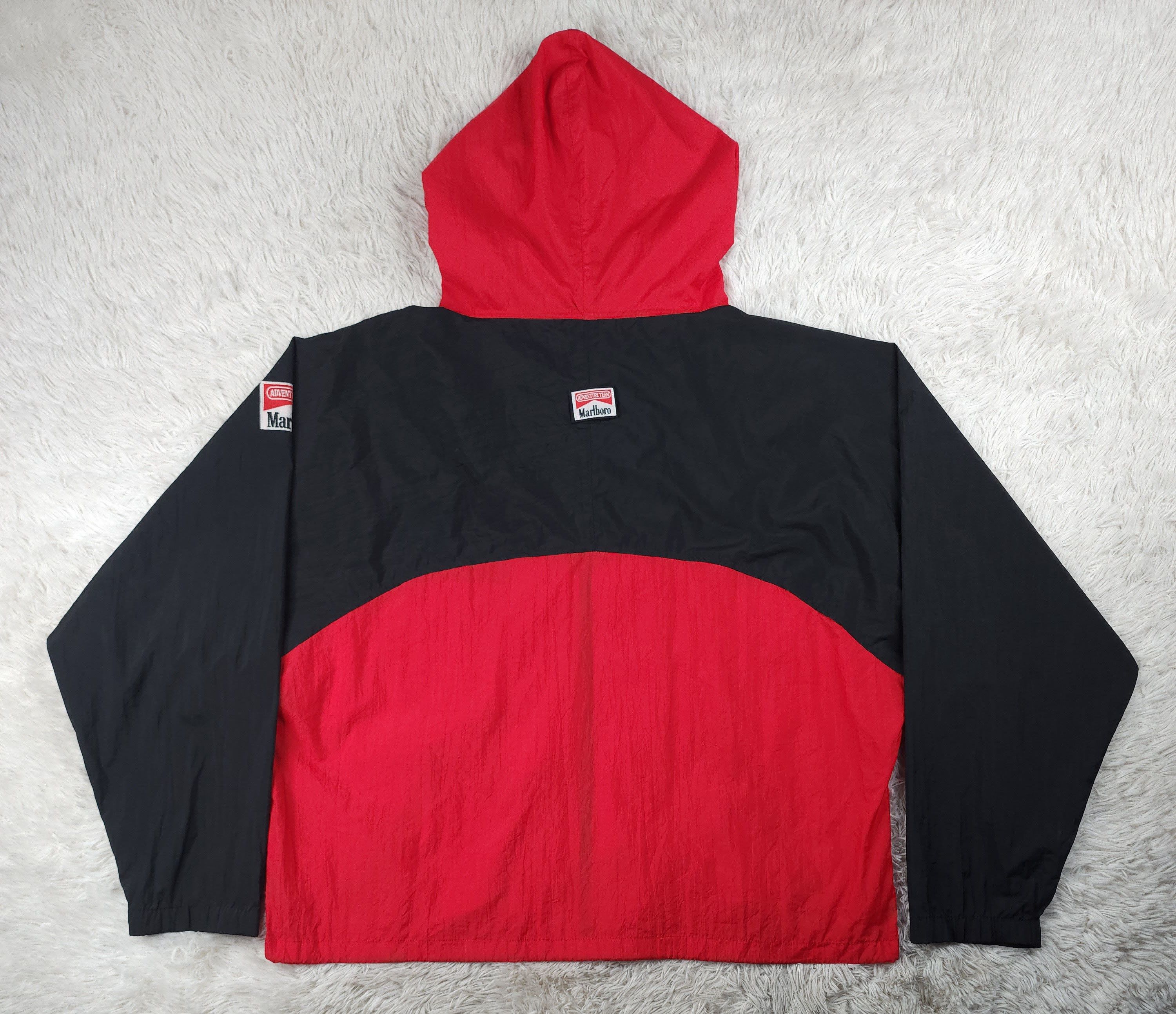 Marlboro Vintage Marlboro hoodied windbreaker jacket Size US XL / EU 56 / 4 - 8 Thumbnail