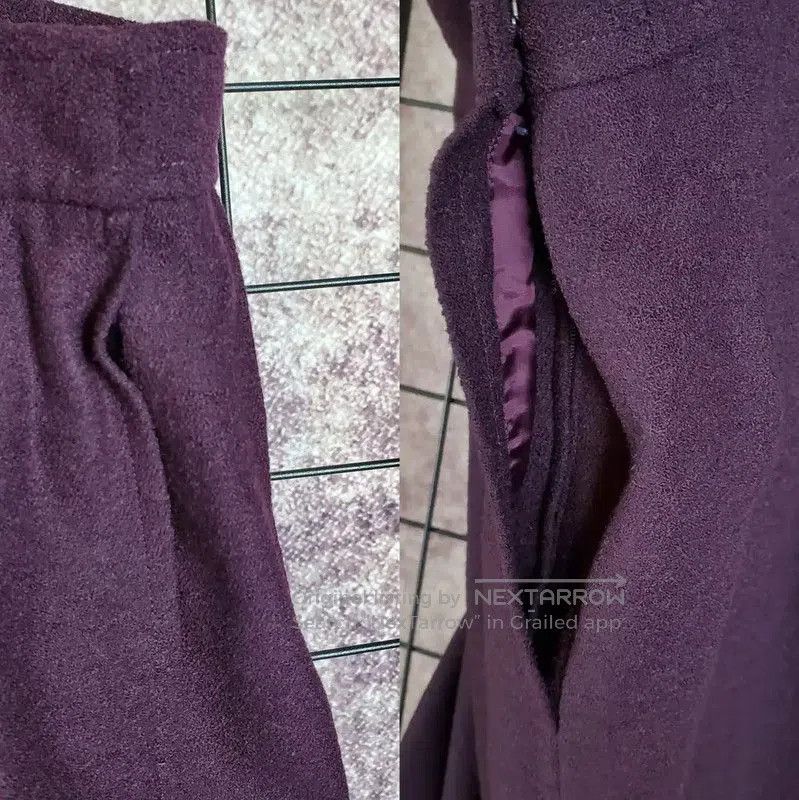 Yves Saint Laurent YSL Deep Purple Wool Midi Skirt for Women . Size 28" / US 6 / IT 42 - 7 Thumbnail