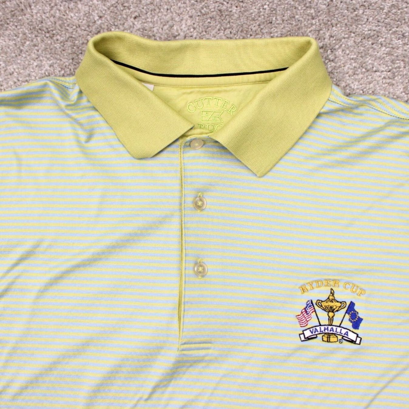 Cutter & Buck Cutter & Buck Polo Signature Polo Shirt Mens Large Green Ryder Cup Logo Valhalla Size US L / EU 52-54 / 3 - 5 Thumbnail