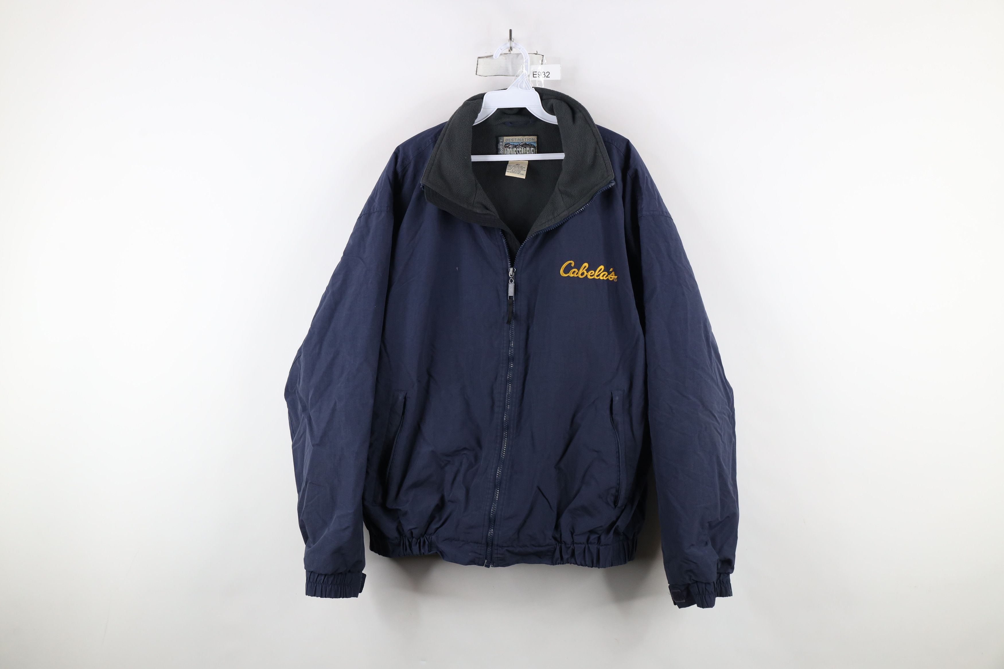 Cabelas × Vintage Vintage 90s Cabelas Fleece Lined Full Zip Bomber Jacket Blue Size US XL / EU 56 / 4 - 1 Thumbnail