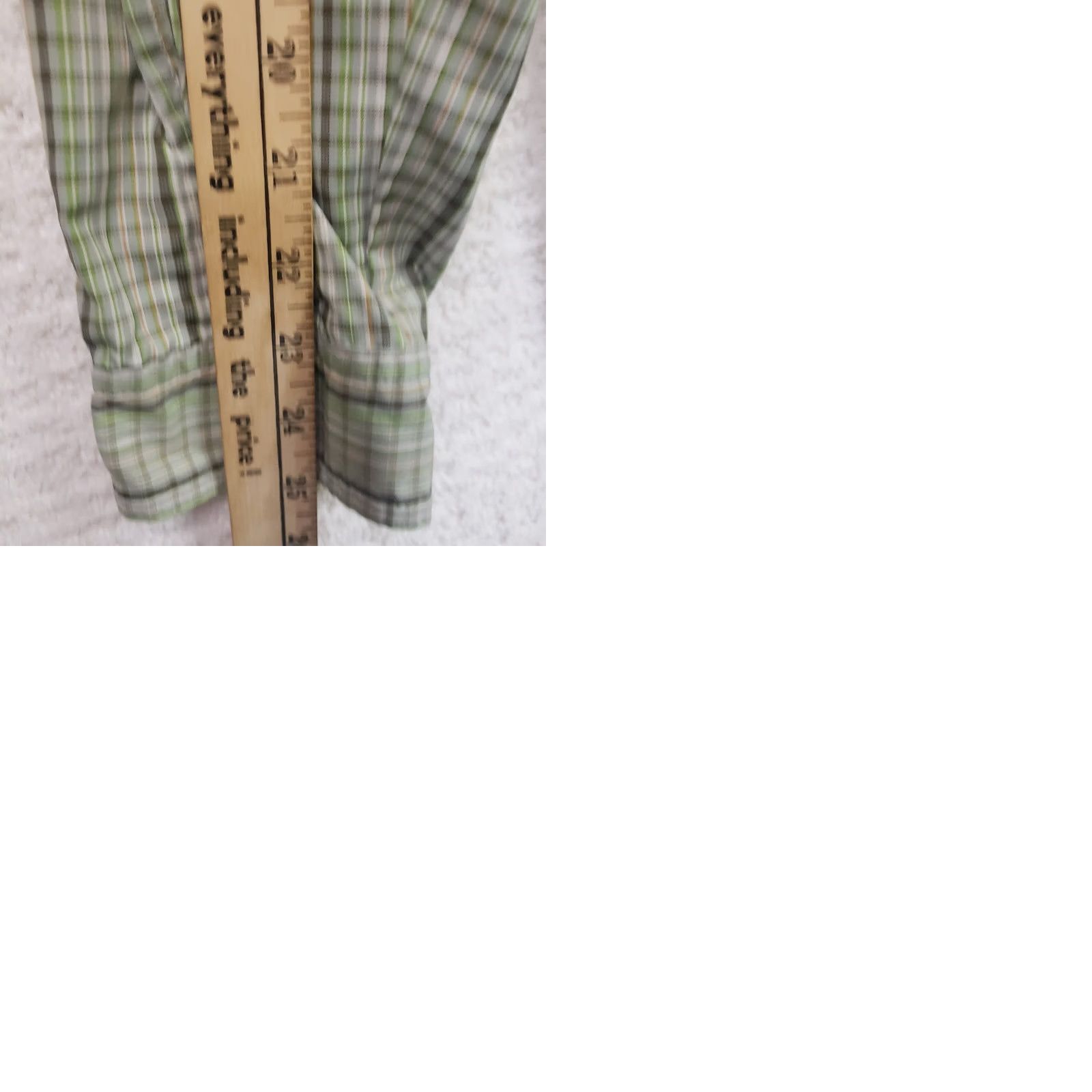 Vintage Columbia Button-Down Shirt Men L Green Striped Pockets Knit Nylon Polyester Long Sleeve Casual Workwear Travel Size US L / EU 52-54 / 3 - 10 Thumbnail