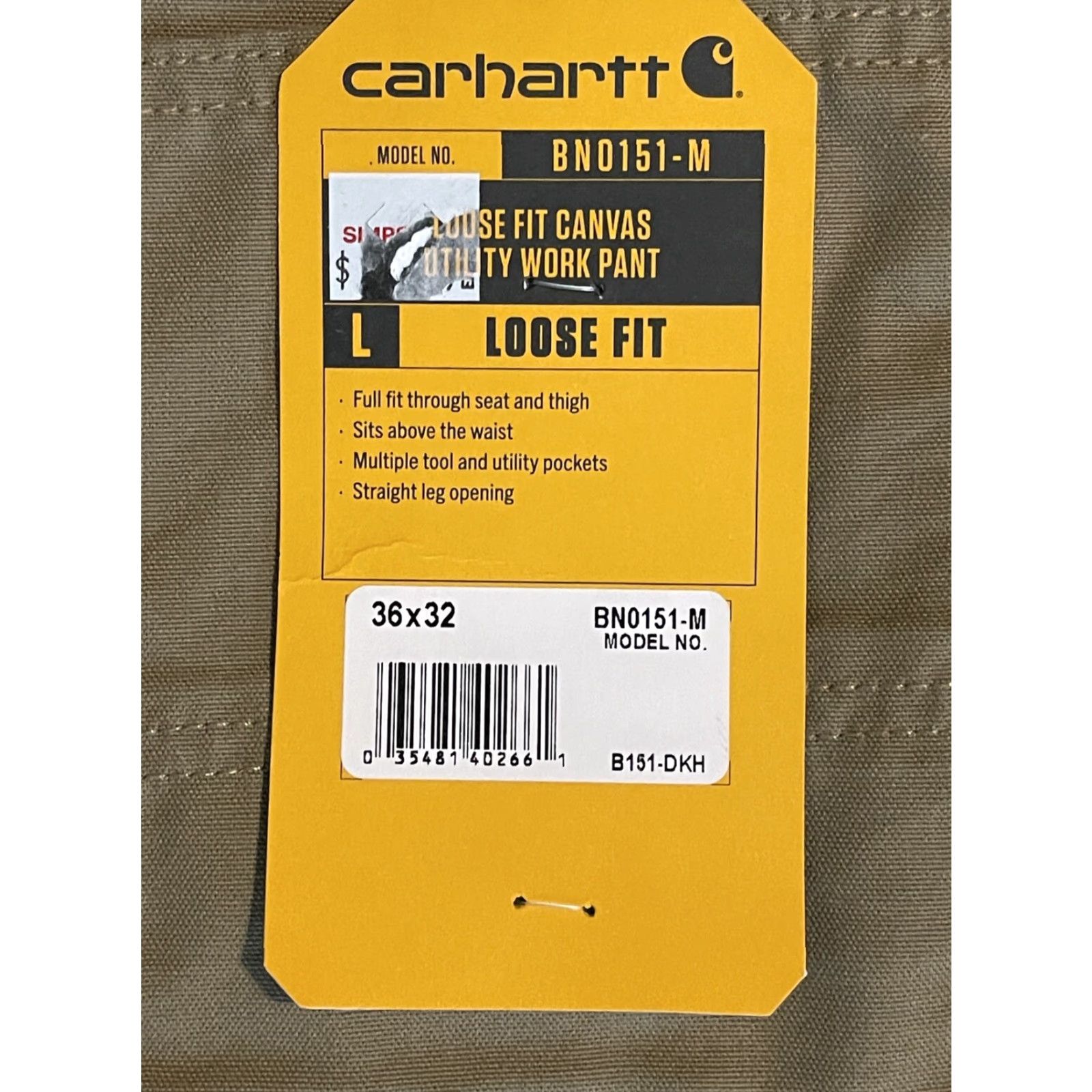 Carhartt Carhartt Men's Canvas Utility Work Pant Loose Fit 36x31.5 Tan Khaki Pants Mens Size US 36 / EU 52 - 4 Thumbnail