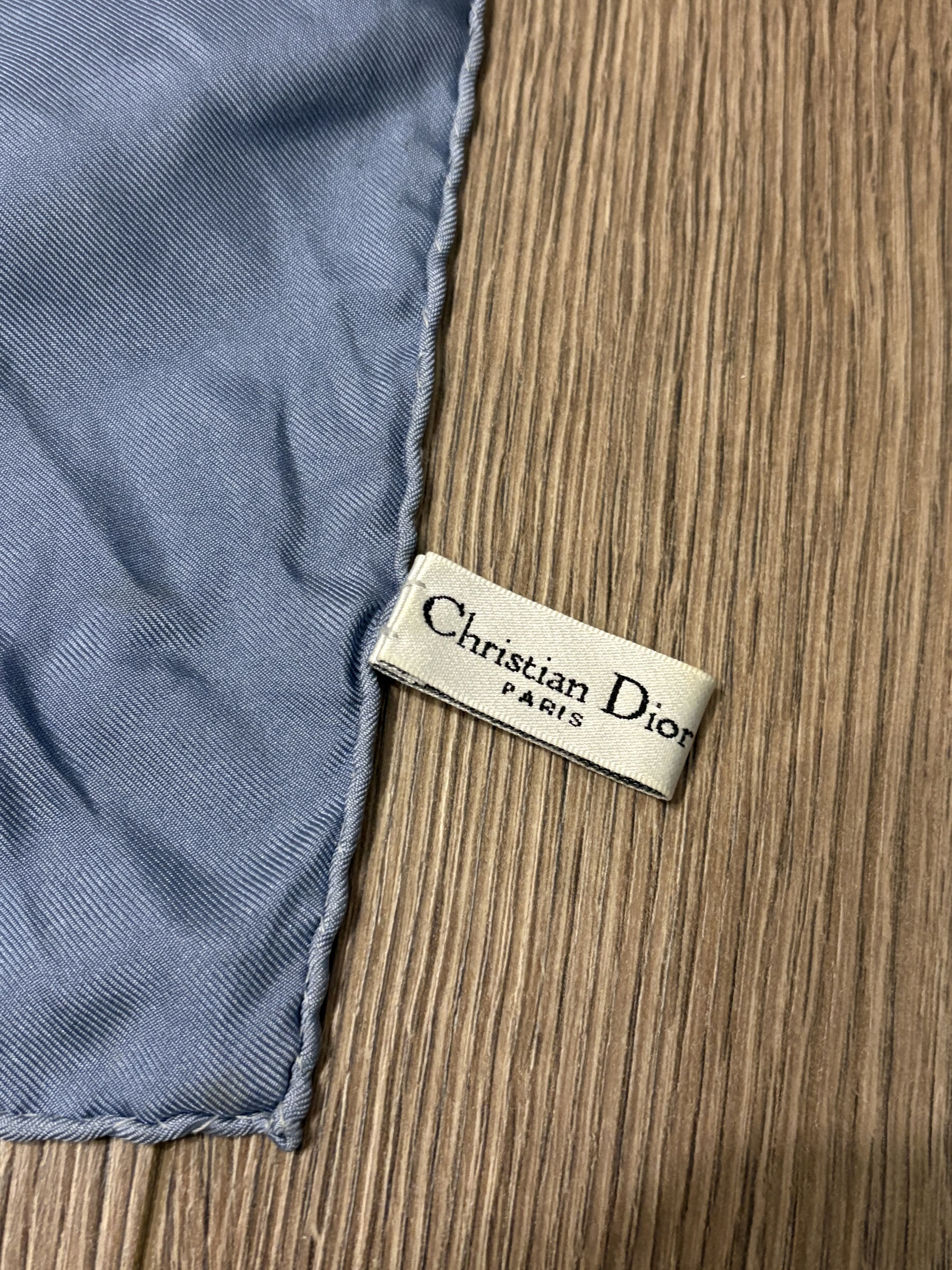 Christian Dior Monsieur Christian Dior Silk Scarf Blue Monogram Accessories Art Size ONE SIZE - 6 Thumbnail