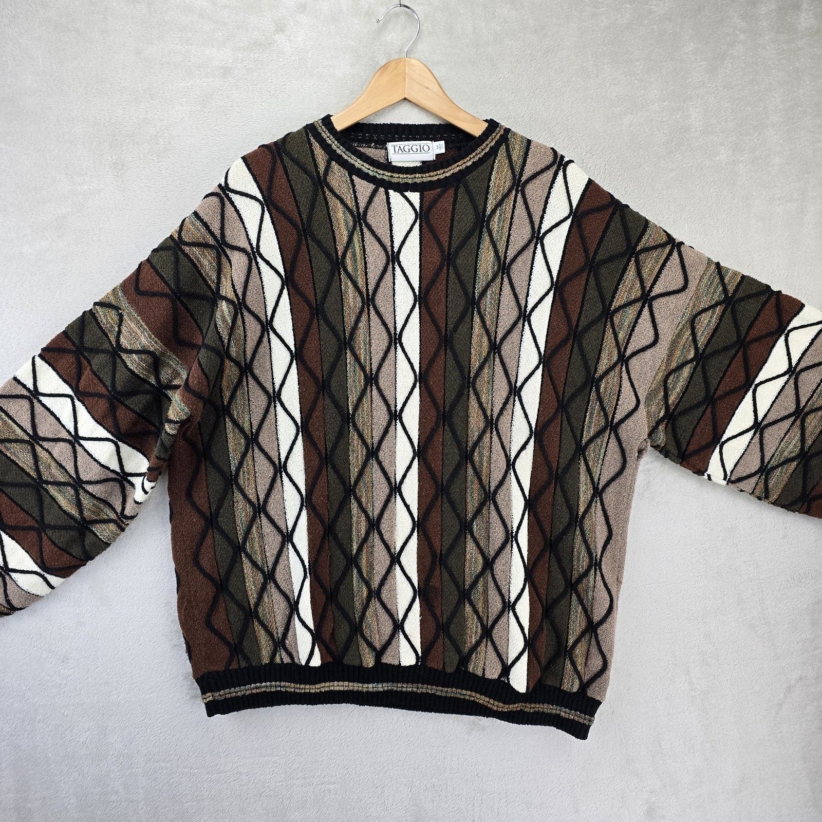 Other Vtg Taggio 3d Knit Sweatshirt Mens 2XL Coogi Style *FLAWS Size US XXL / EU 58 / 5 - 2 Thumbnail