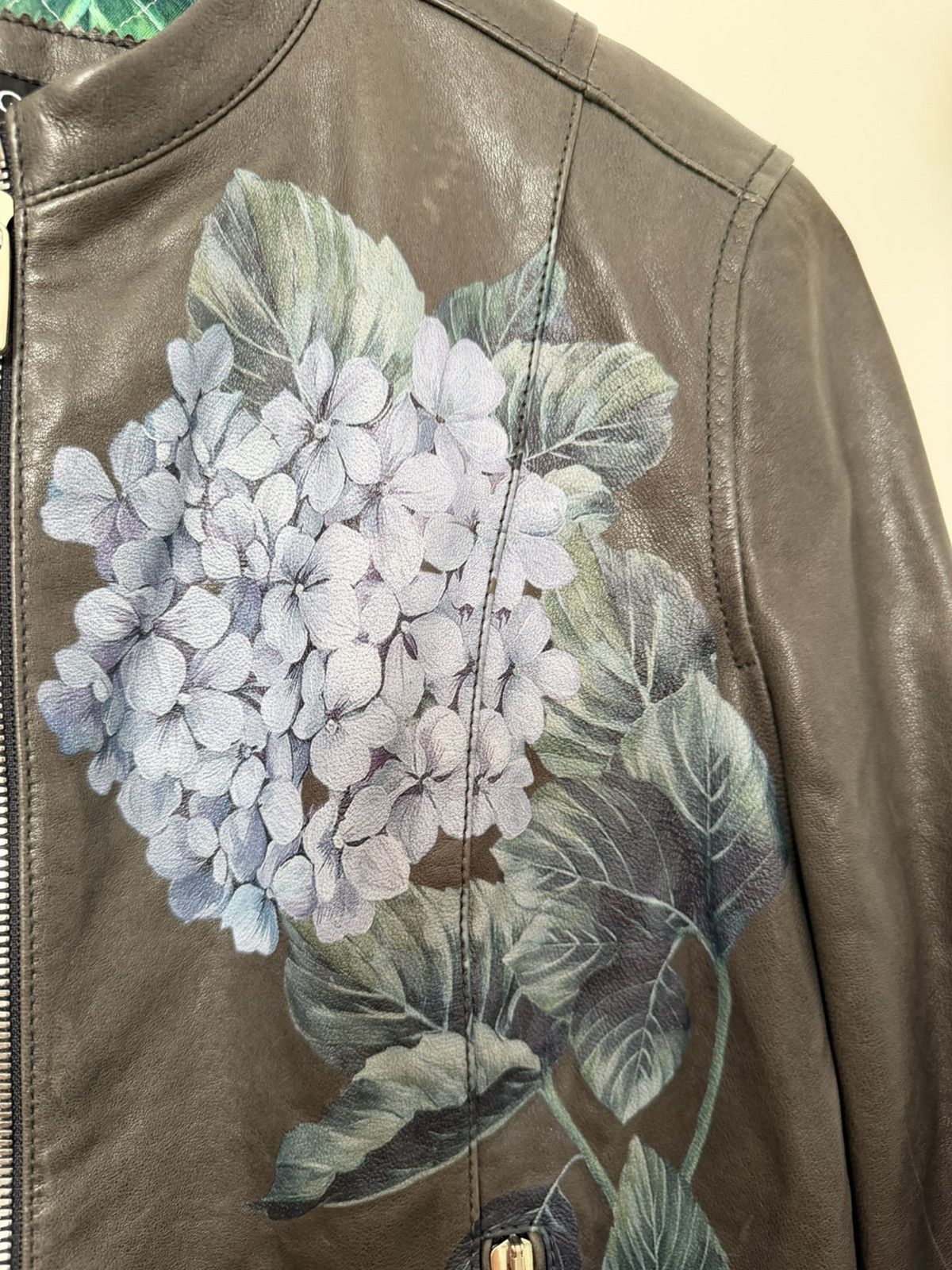 Dolce & Gabbana Dolce & Gabbana Hydrangea Leather Biker Jacket IT 40 (S/M) Size M / US 6-8 / IT 42-44 - 11 Thumbnail