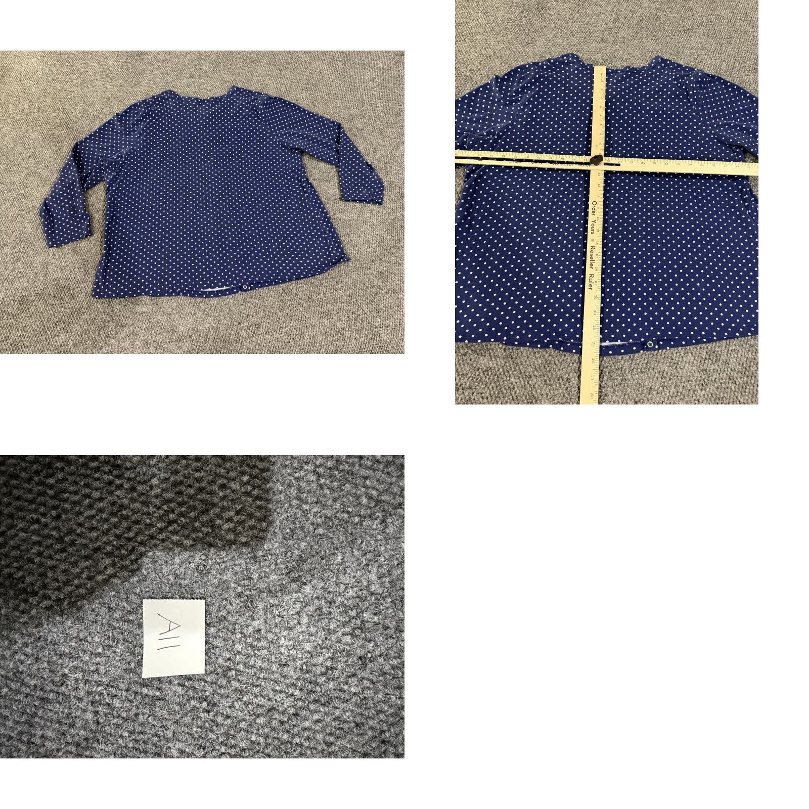 Vintage Susan Graver Shirt Womens 2X Blue Polka Dot Snap Front 3/4 Sleeve Jersey Top Size XXL / US 16-18 / IT 52-54 - 8 Thumbnail