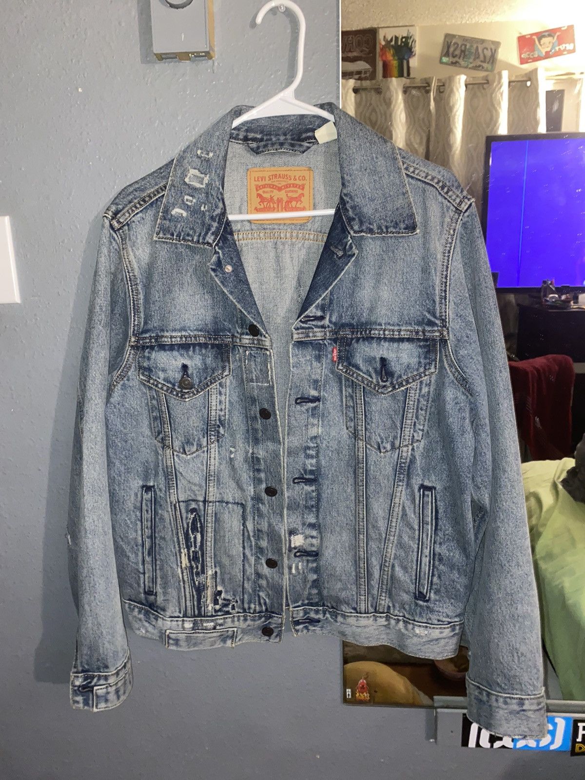 image of Levis Vintage Clothing Levi Jean Jacket in Blue, Men's (Size Small)