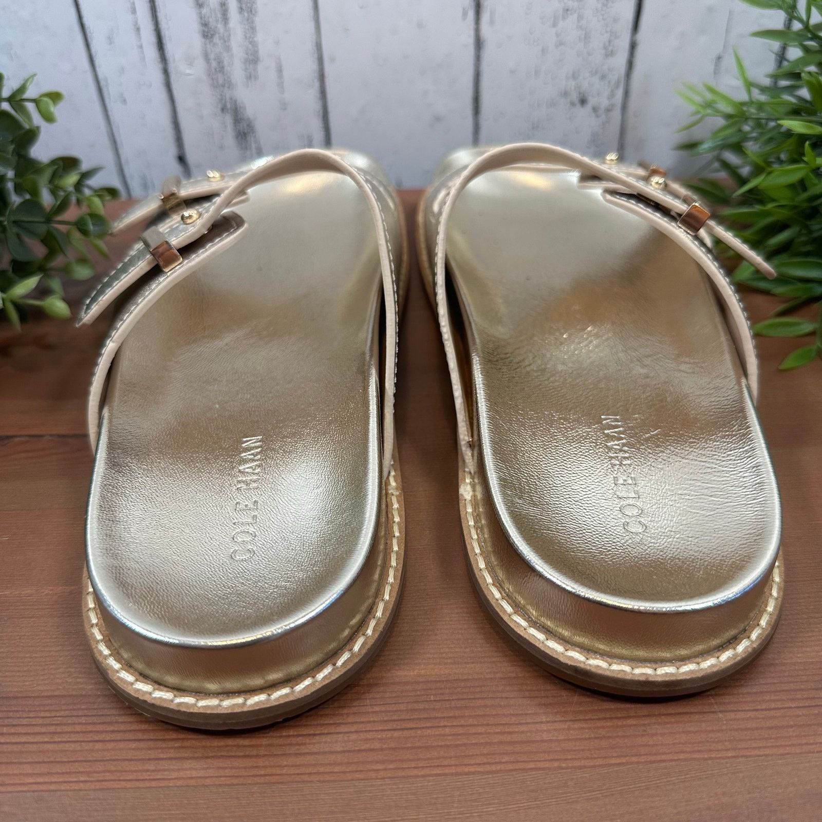 Cole Haan Cole Haan Marisol Footbed Sandals Soft Gold Leather Size 7 Size US 7 / IT 37 - 4 Thumbnail