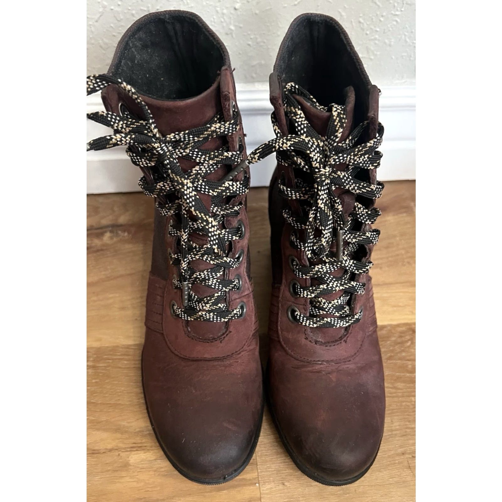 SOREL VINTAGE SOREL Lexie Boot Wedge Women 8 Red Wine Nubuck Waterproof Rubber Heel Wedge Boot Girls Womens Shoes/Burgundy Size US 8 / IT 38 - 5 Thumbnail