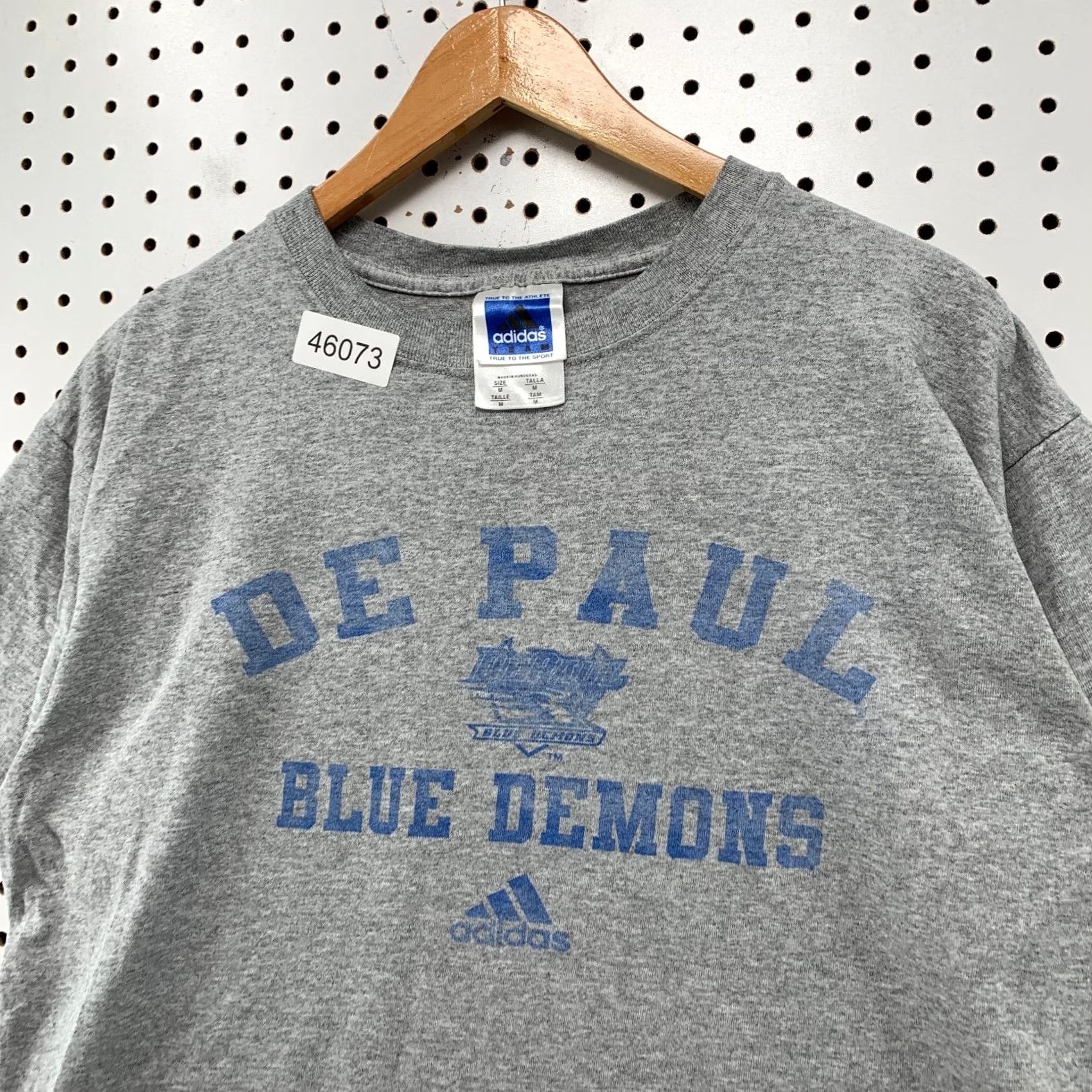 Adidas VINTAGE Adidas Depaul Shirt M Gray Blue Demons Gray Faded Short Sleeve Shirt Mens Medium Gray Adidas Depaul University Shirt Size US M / EU 48-50 / 2 - 6 Thumbnail