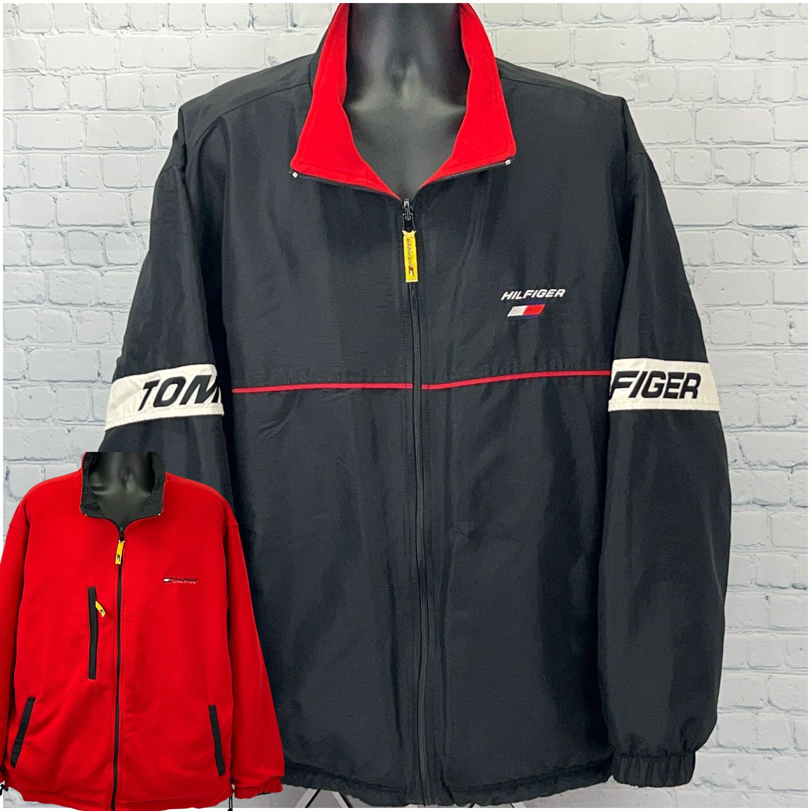 Tommy Hilfiger Vintage 90s Tommy Hilfiger Reversible Jacket Black Red XXL Size US XXL / EU 58 / 5 - 1 Thumbnail