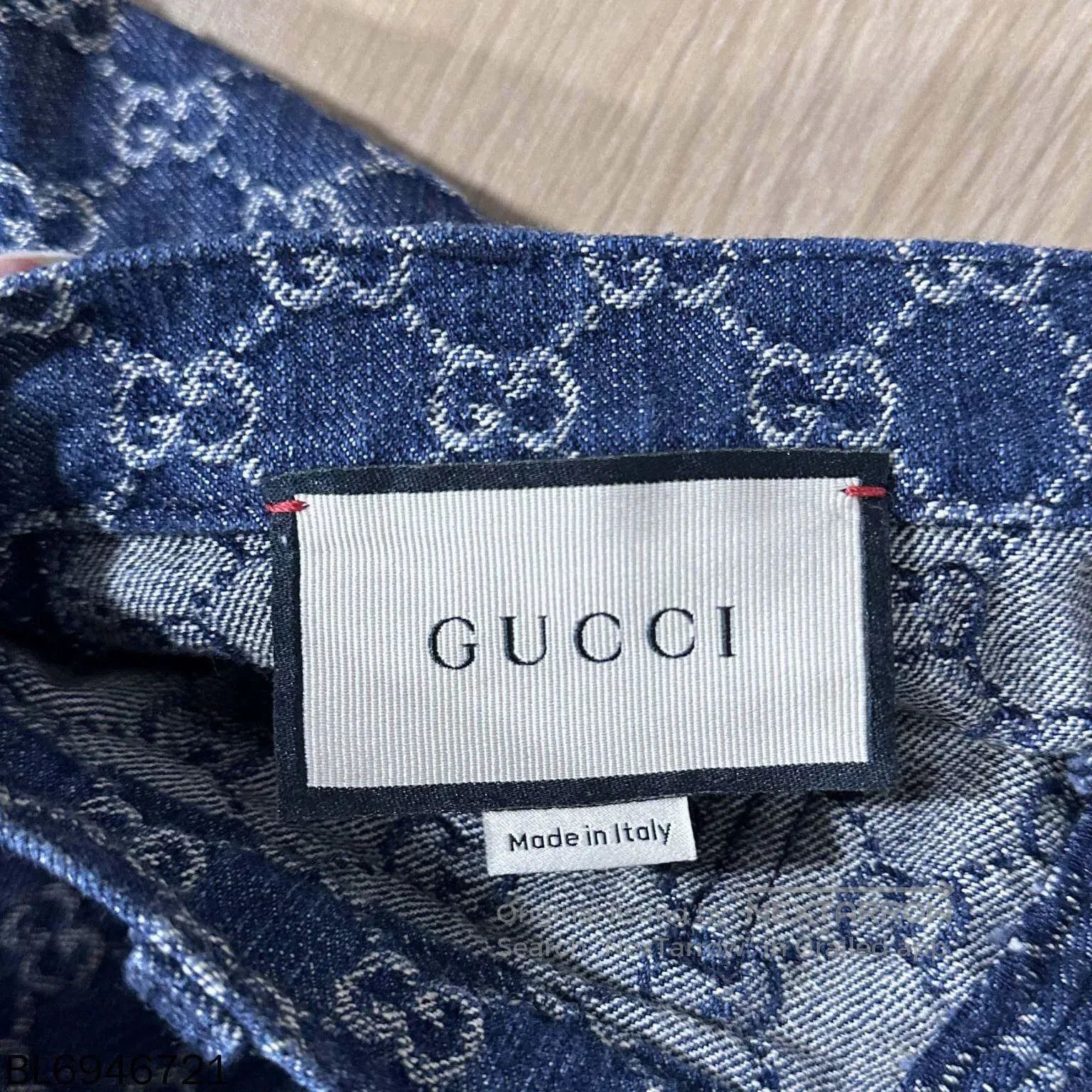 Gucci Gucci Patchwork Logo Print Denim Skirt. Size 35" - 5 Thumbnail