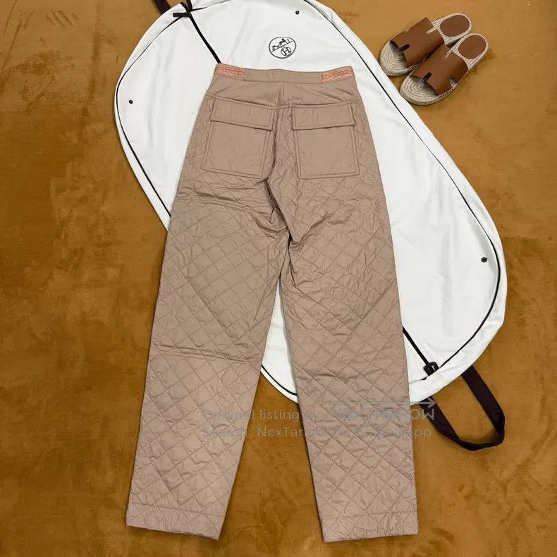 Hermes Hermes Khaki Diamond Zipper Casual Pants Size 42" / US 20 - 2 Thumbnail