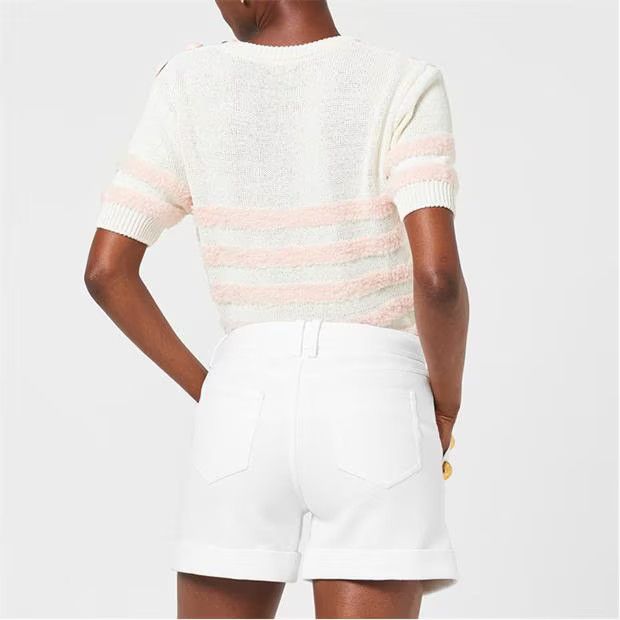 Balmain o1g2r1mq0924 Fluff Jumpers in Cream & Rose Size L / US 10 / IT 46 - 4 Thumbnail