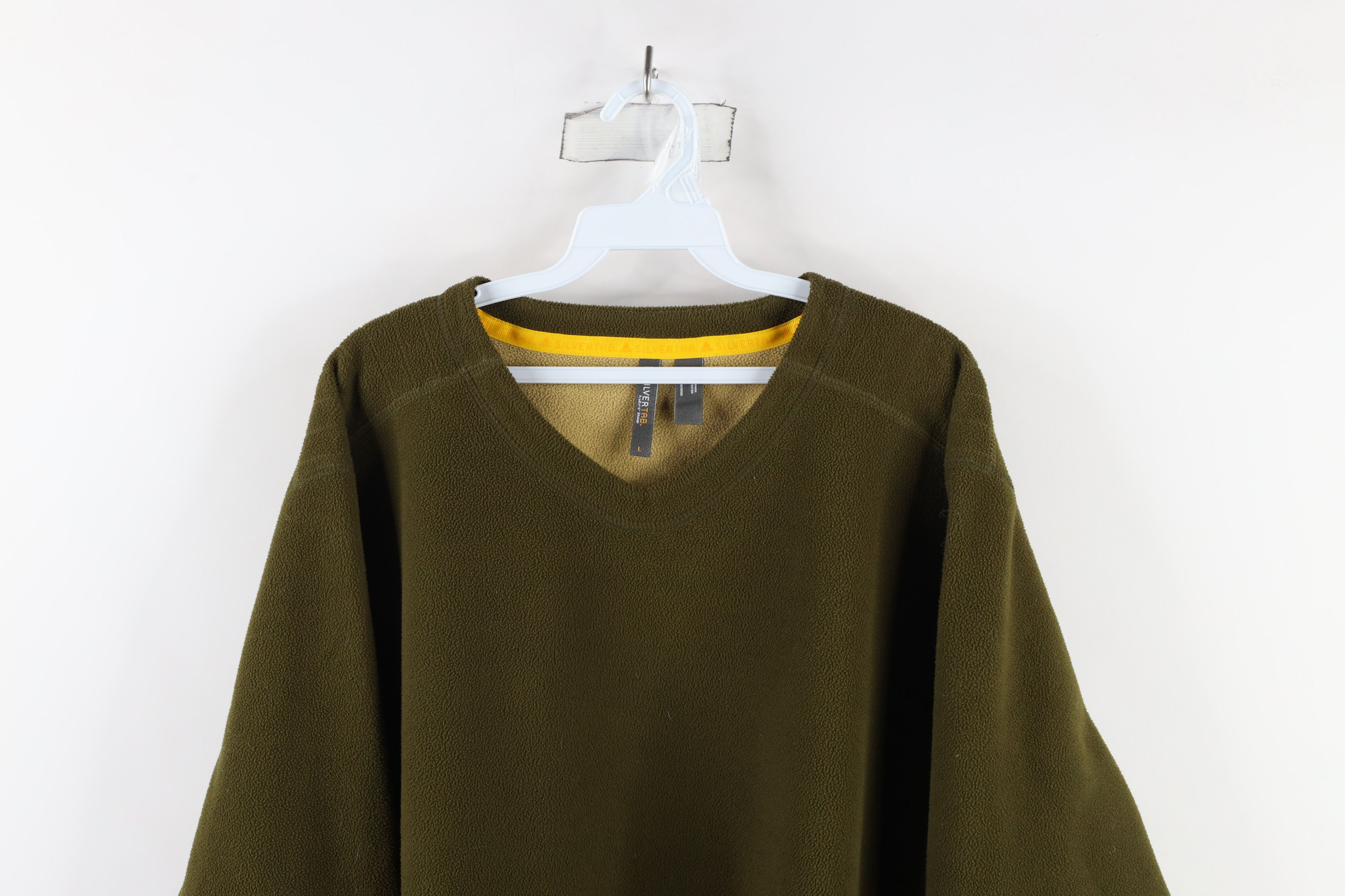 Levi's × Vintage Vintage Y2K 2002 Levis Silvertab V-Neck Sweater Olive Green Size US L / EU 52-54 / 3 - 2 Thumbnail