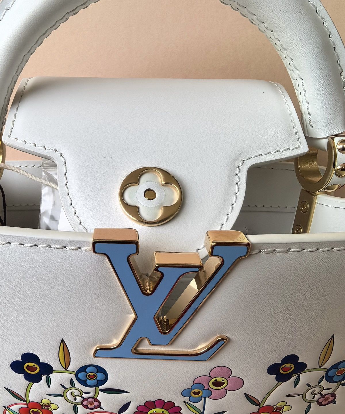 Louis Vuitton × Takashi Murakami Louis Vuitton x Takashi Murakami Capucines White Leather Bag Size ONE SIZE - 8 Thumbnail