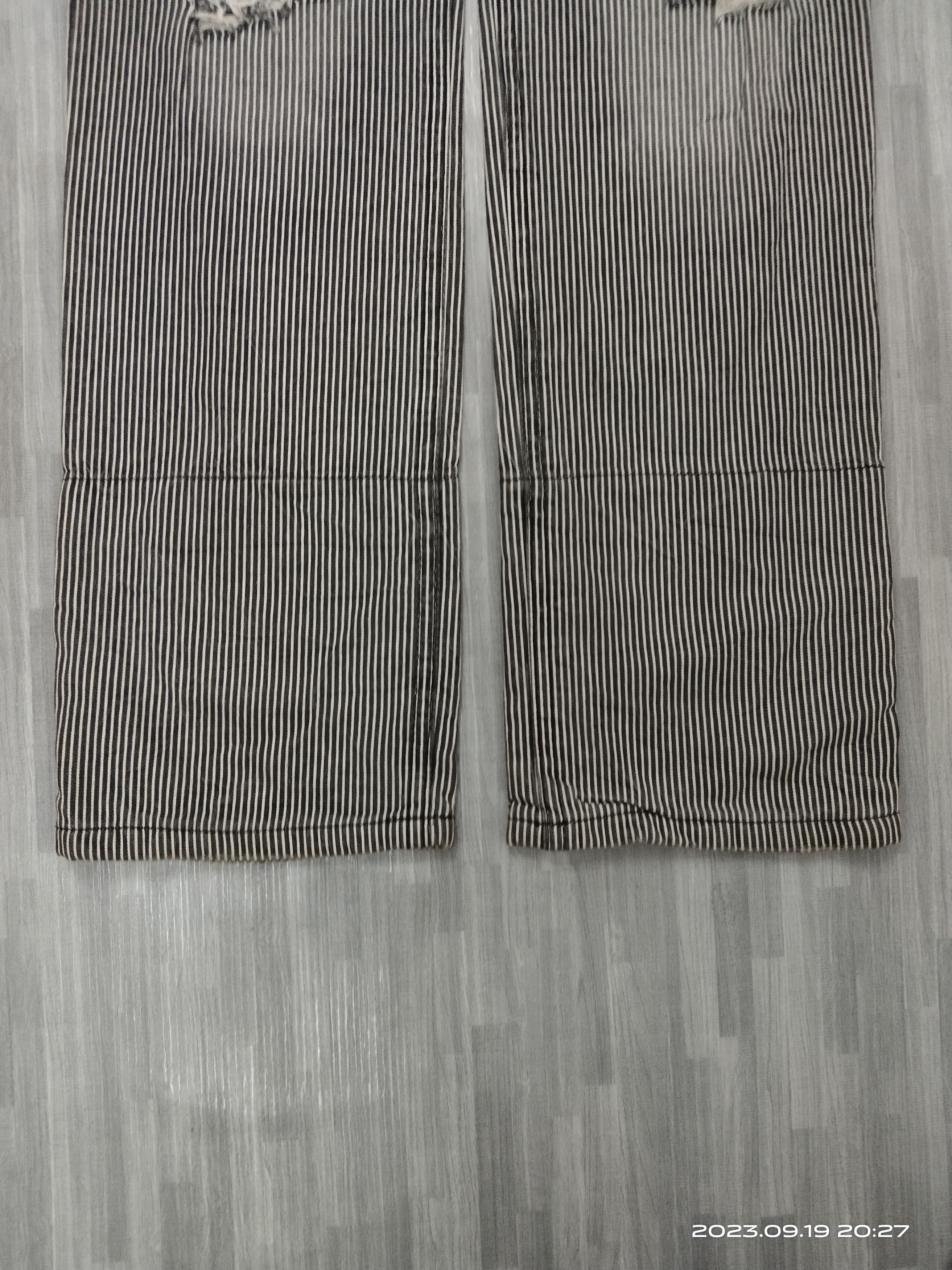 Japanese Brand SICK RIPED HICKORY STRIPE SKULL PACTHWORK Size US 31 - 6 Thumbnail