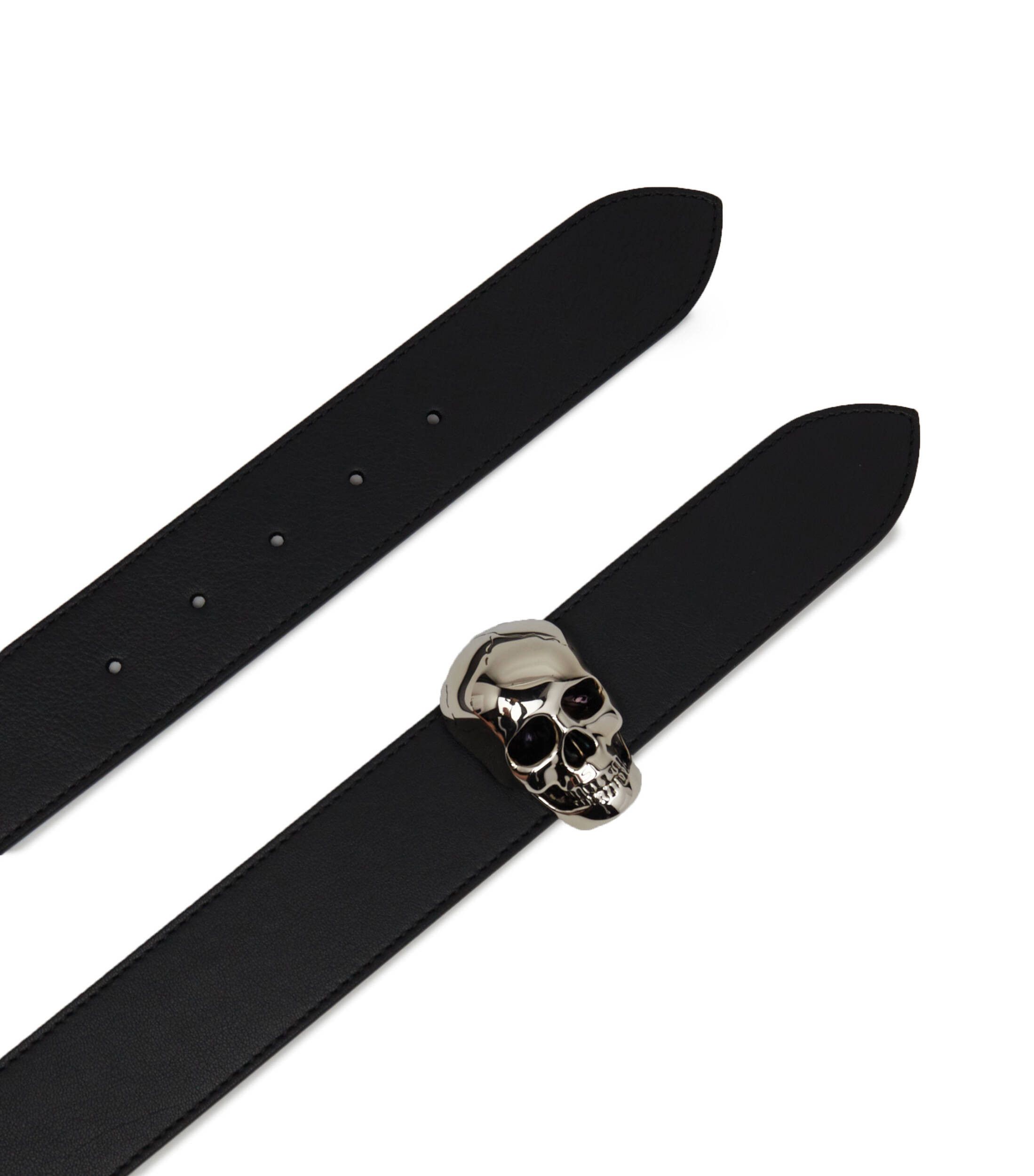 Alexander McQueen ALEXANDER MCQUEEN black 3D skull buckle reversible belt q Size 34 - 4 Thumbnail