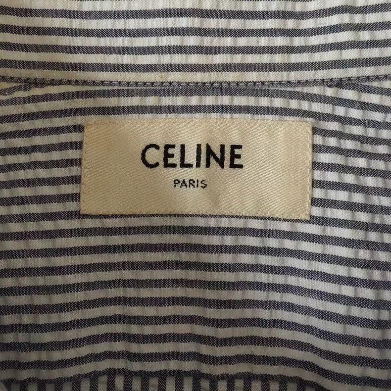 Celine Celine Striped Shirt in Bubble Chiffon Size US M / EU 48-50 / 2 - 4 Thumbnail