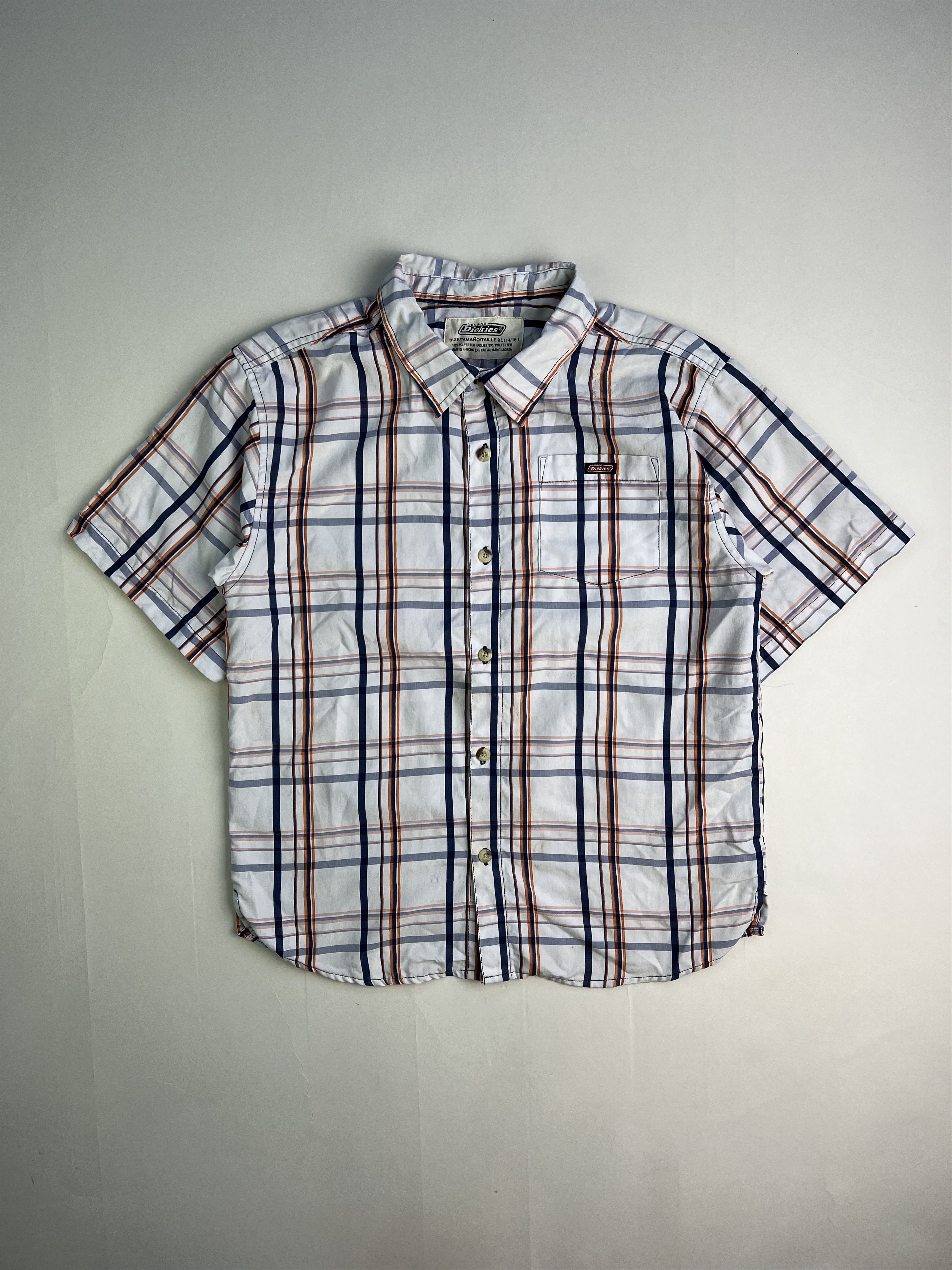 Dickies × Vintage Vintage Dickies Checkered Cropped Work Shirt XL Size US XL / EU 56 / 4 - 1 Thumbnail