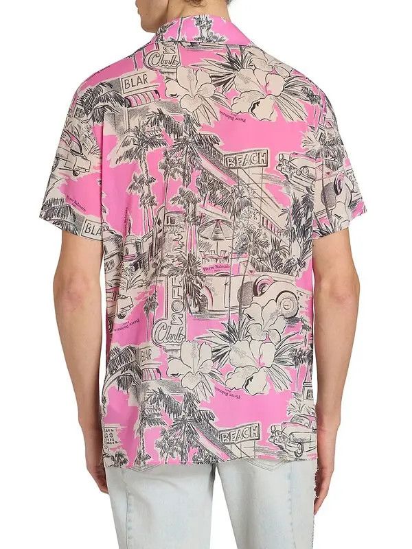 o1s1wg110925 Miami Silk Blend Camp Shirt in Multicolor