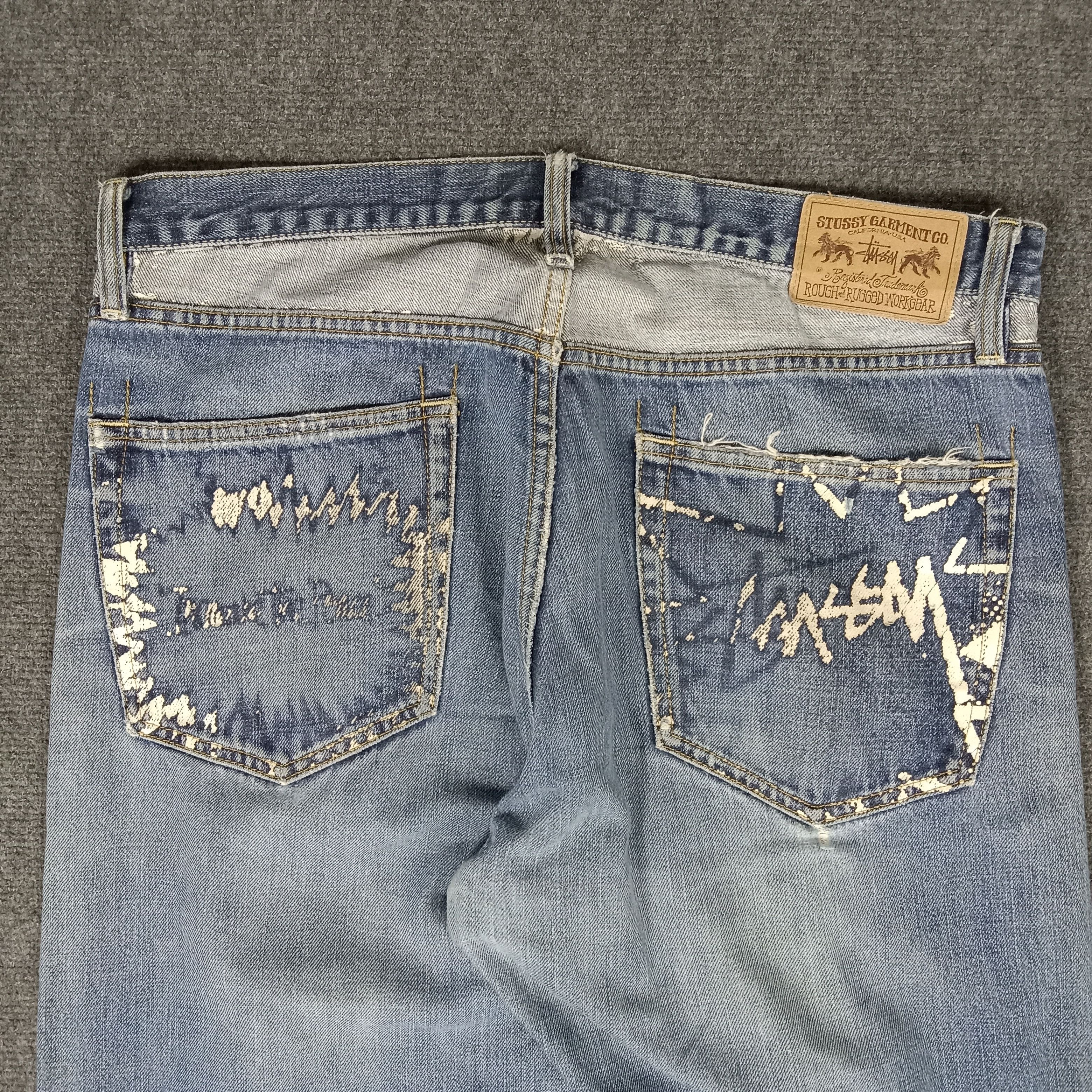 Stussy × Vintage Stussy American Streetwear Style Distressed Jeans Size US 34 / EU 50 - 2 Thumbnail