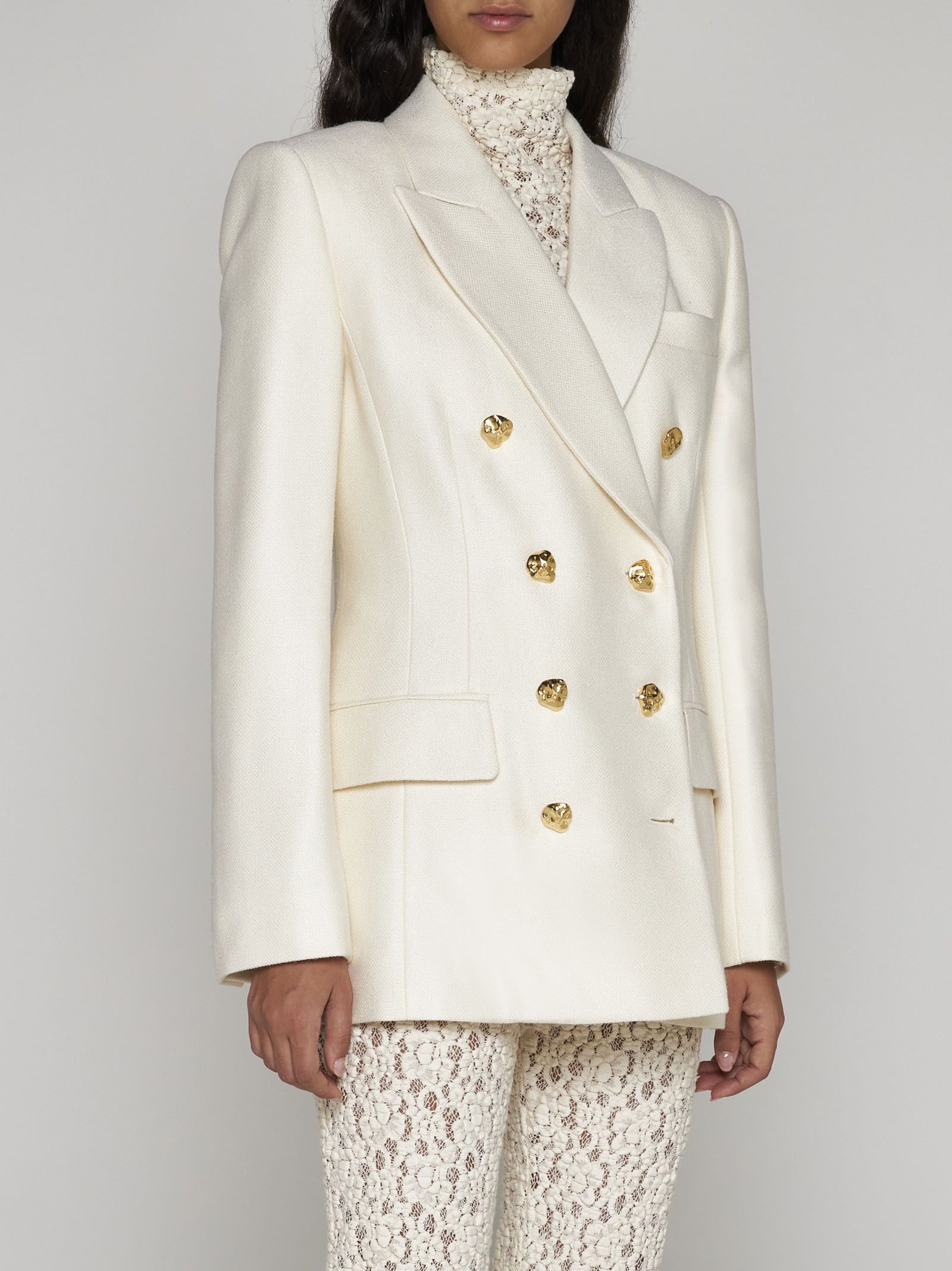 Chloe o1y0825 Blazer in Cream Size M / US 6-8 / IT 42-44 - 3 Thumbnail