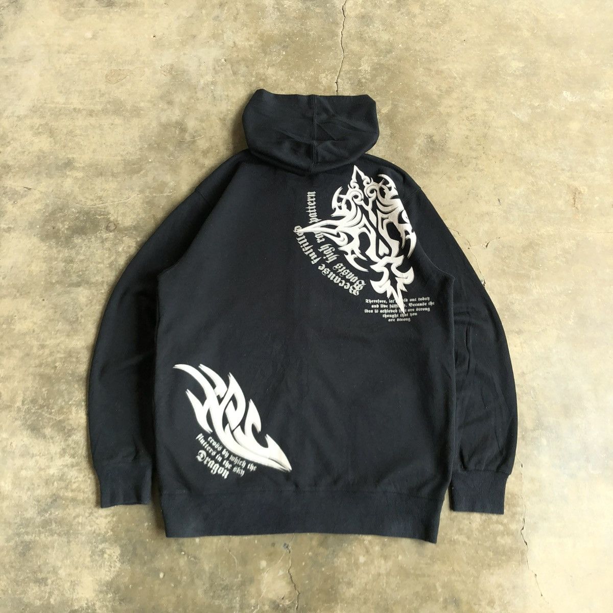 20471120 2000s Beaumere Dagger Poem Grunge Punk Style Ziphoodie Black Size US L / EU 52-54 / 3 - 10 Thumbnail
