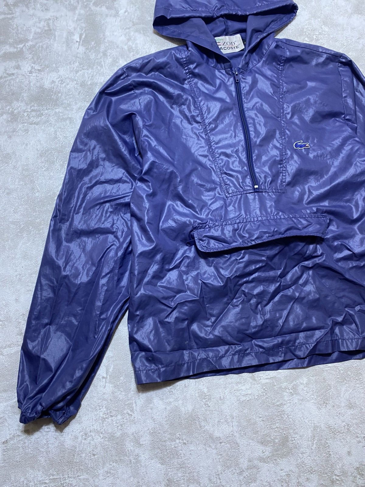 Lacoste Vintage 80s Lacoste Izod Rain Jacket Windbreaker Grey Size US S / EU 44-46 / 1 - 4 Thumbnail