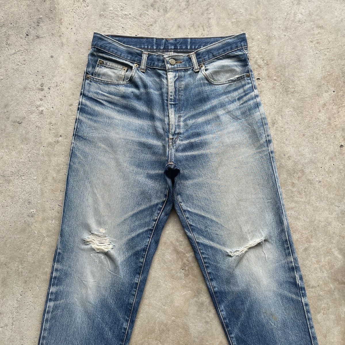 Japanese Brand Vintage Japanese StoneWash Distressed Jeans Faded Denim Pant Size US 31 - 3 Thumbnail