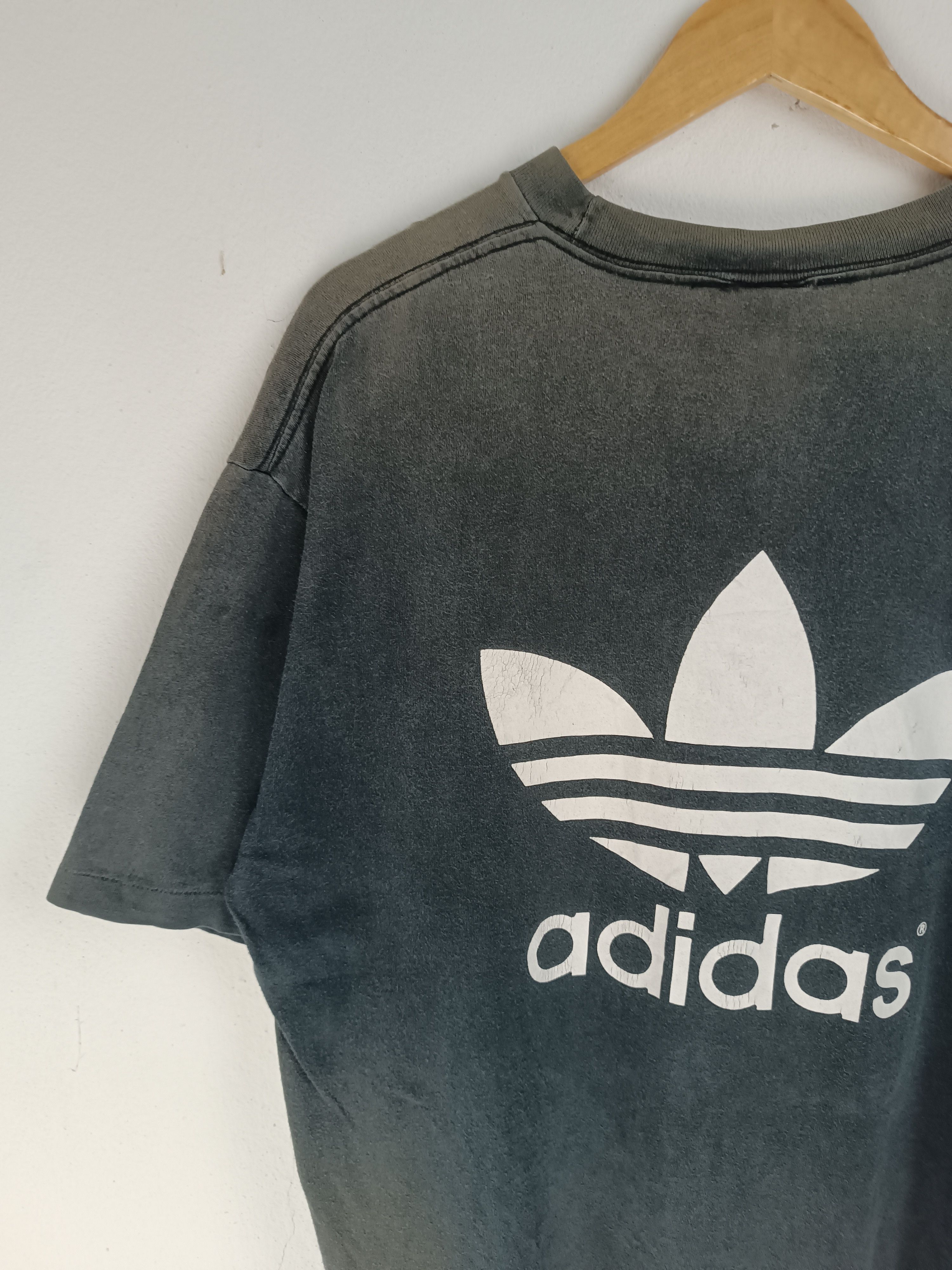 Adidas THRASHED FADED VINTAGE 90'S ADIDAS TREFOIL STITCH VERY RARE Size US XL / EU 56 / 4 - 13 Thumbnail