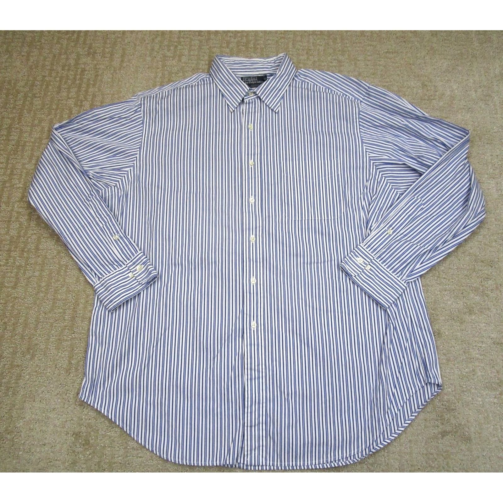 Polo Ralph Lauren Polo Ralph Lauren Shirt Men XL Blue Striped Classic Fit Button Down Size US XL / EU 56 / 4 - 2 Thumbnail