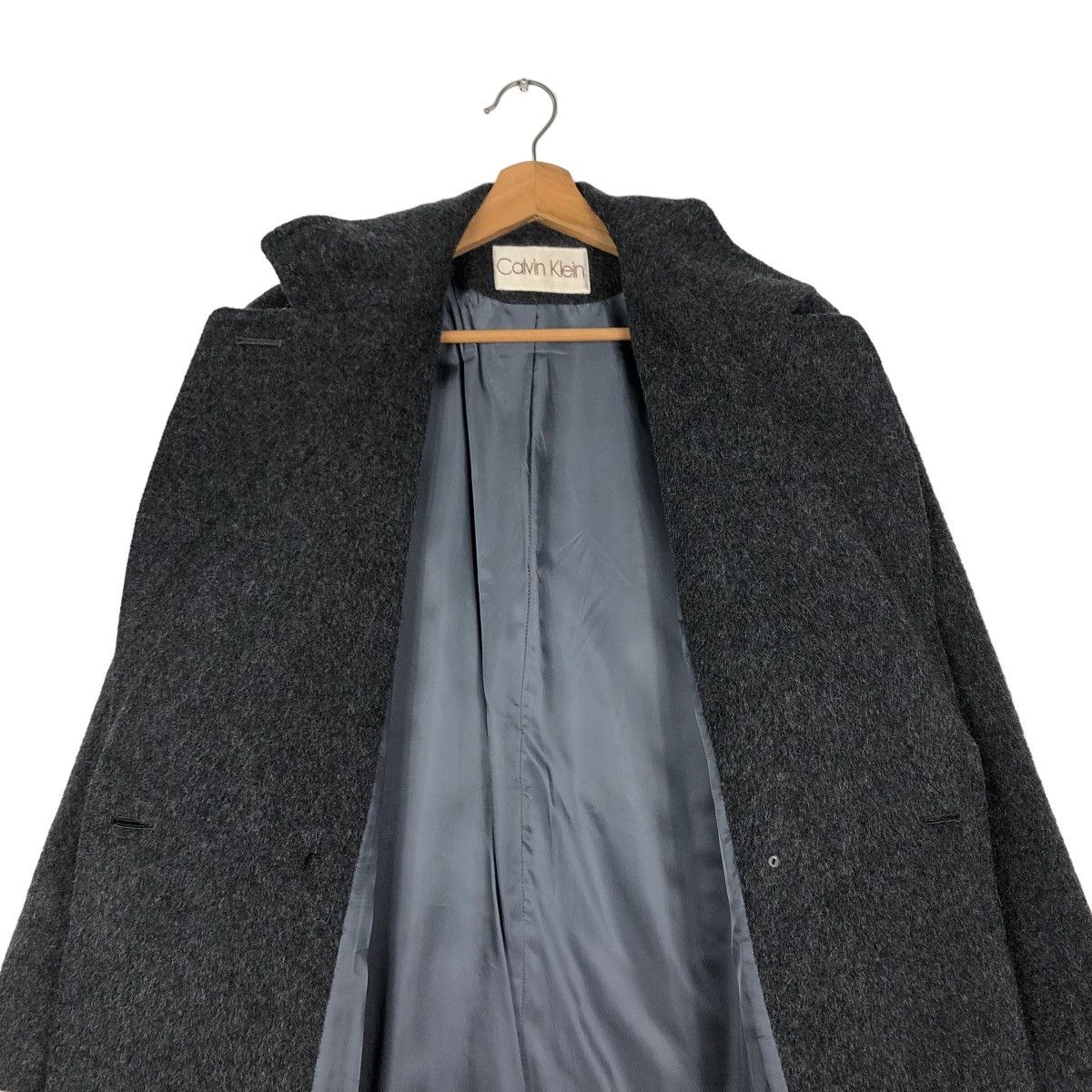 Calvin Klein 🔥Rich Grey Long Jacket Wool Herringbone Calvin Klein Size US M / EU 48-50 / 2 - 14 Thumbnail