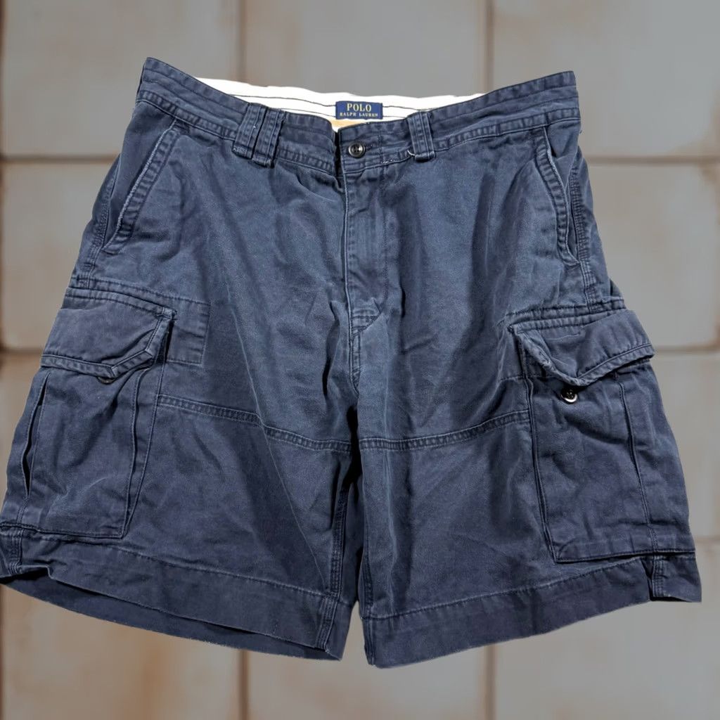 Polo Ralph Lauren Polo Ralph Lauren Mens Size 38 Navy Blue Heavy Cargo Shorts Utility Thick Size US M / EU 48-50 / 2 - 1 Thumbnail