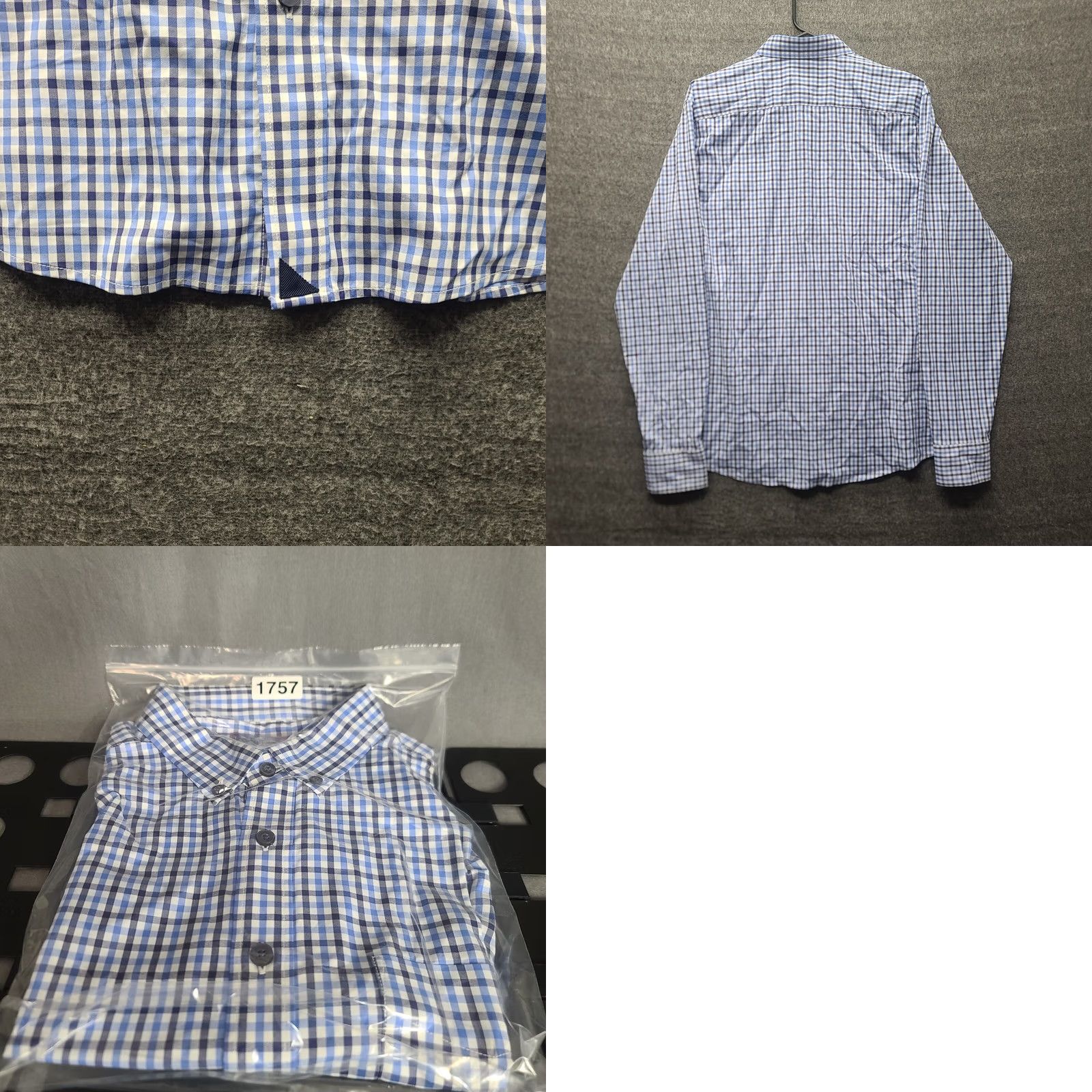 UNTUCKit UNTUCKit Simmons Shirt Mens L Tall Regular Fit Long Sleeve Blue Check Casual Button-Up Size US L / EU 52-54 / 3 - 8 Thumbnail