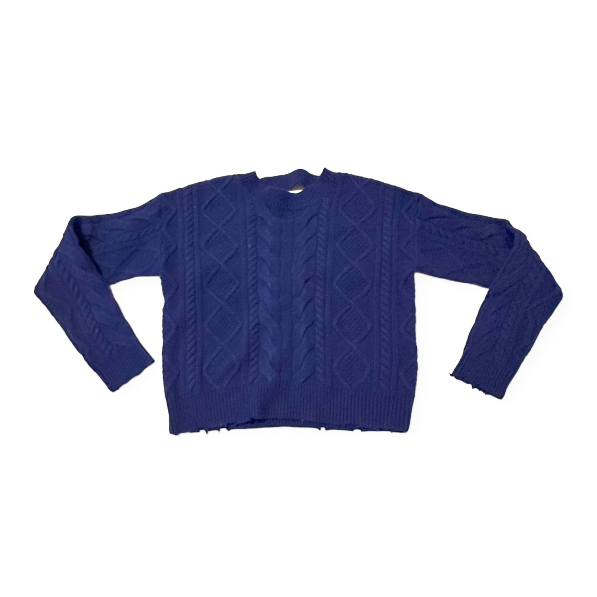 Rta RtA Zane Reverse V-Neck Cable Knit Sweater, Blue, Size S, N Size S / US 4 / IT 40 - 3 Thumbnail