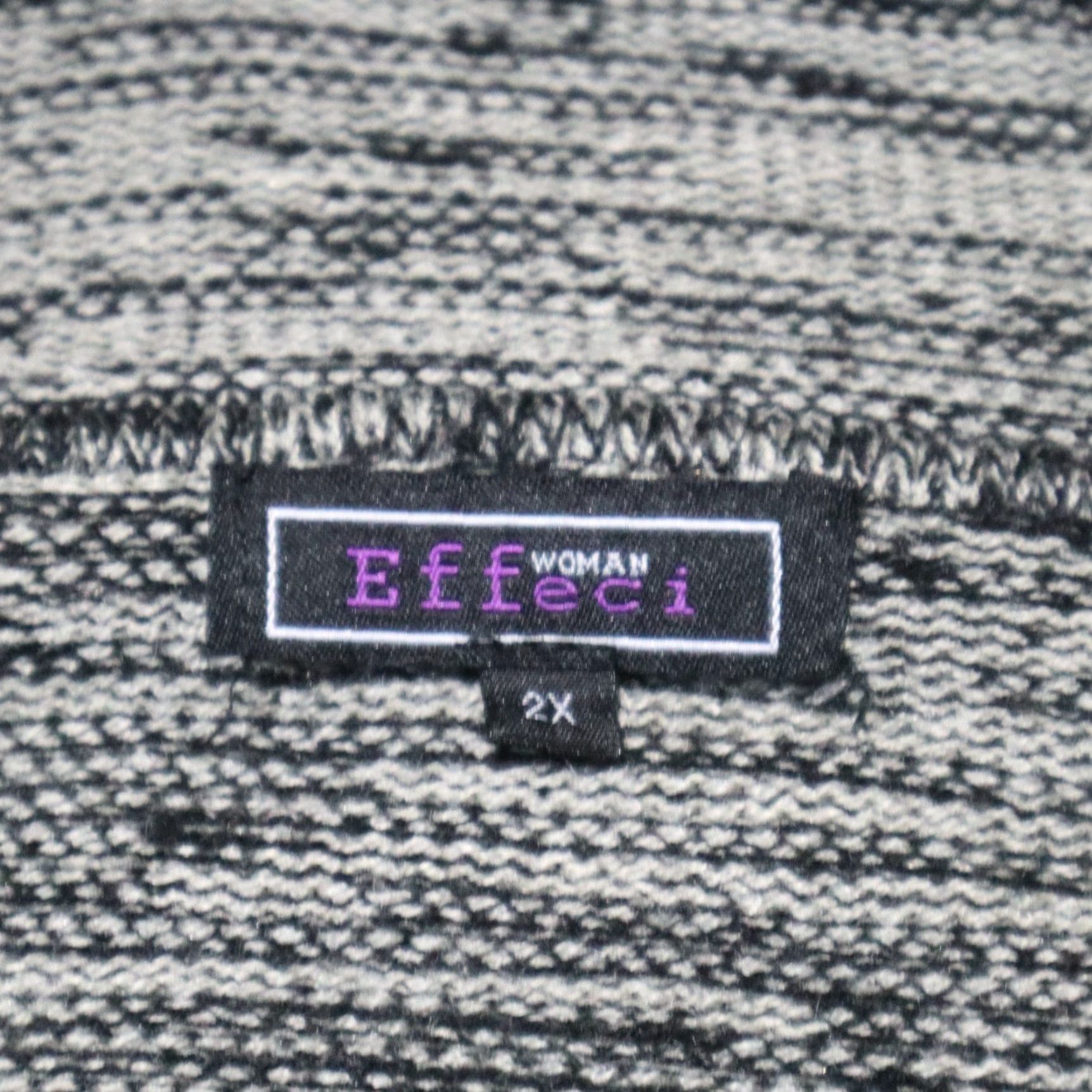 Vintage Effeci Cardigan Sweater Open Front Long Sleeve Collared Knit Wool-Look 2XL Gray Women’s Regular Size 2XL Fall Winter Size XXL / US 16-18 / IT 52-54 - 3 Thumbnail