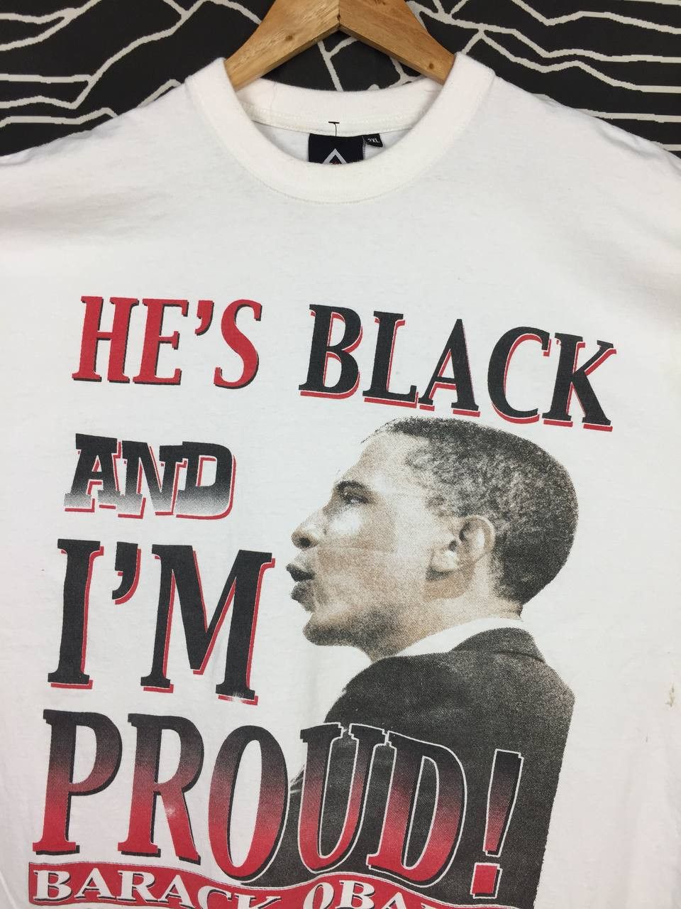 Rap Tees Vtg Barack Obama He's Black & I'm Proud 2008 Campaign Tee Size US XXL / EU 58 / 5 - 4 Thumbnail