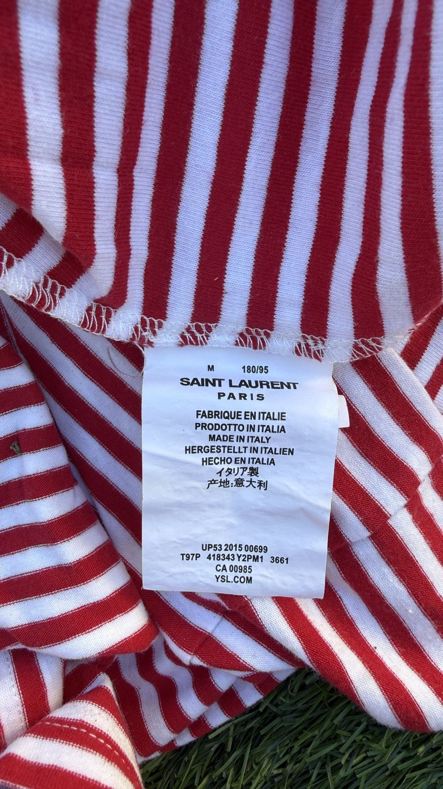 Hedi Slimane Saint laurent Striped Shirt Red White Hedi Slimane Logo Size US M / EU 48-50 / 2 - 5 Thumbnail