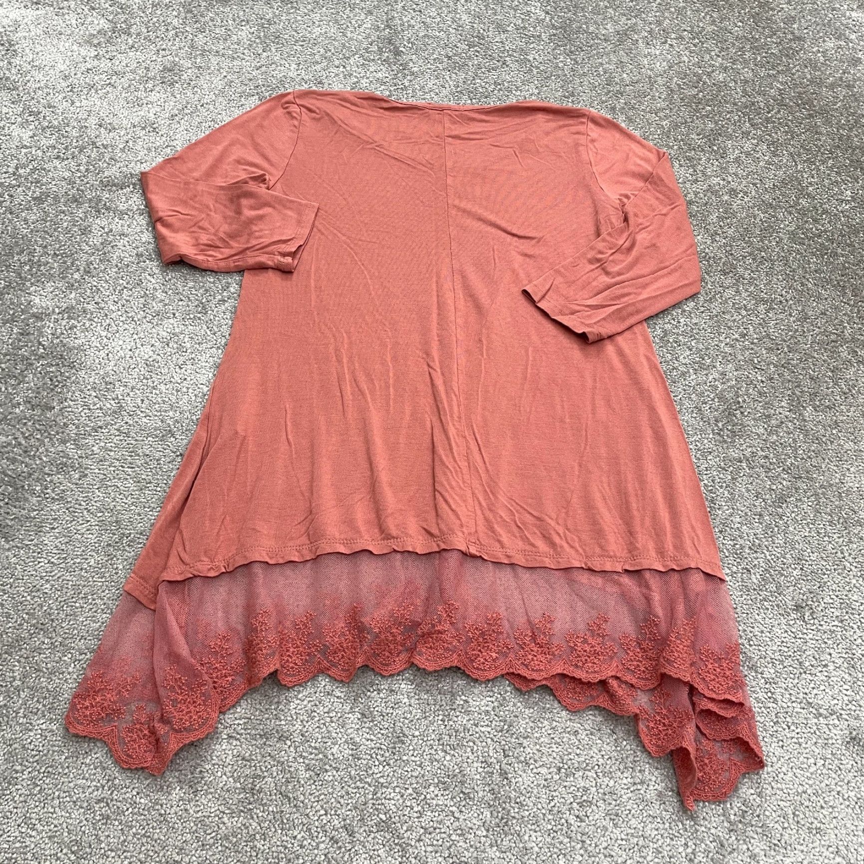 Vintage Vision USA Tunic Blouse Womens Small Orange Lace Long Sleeve Casual Size S / US 4 / IT 40 - 2 Thumbnail