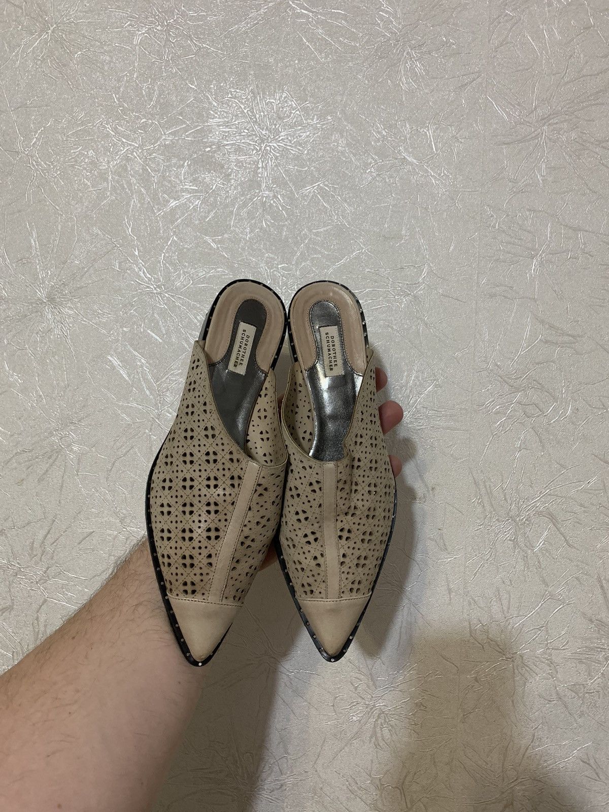 DOROTHEE SCHUMACHER × Leather Dorothee Schumacher Leather Beige Mules Made in Italy Size US 8 / IT 38 - 3 Thumbnail