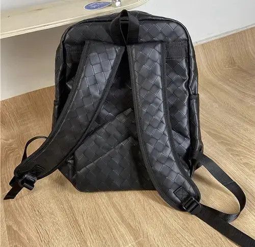 VIBE Black retro faux leather woven backpack bag Size ONE SIZE - 6 Thumbnail