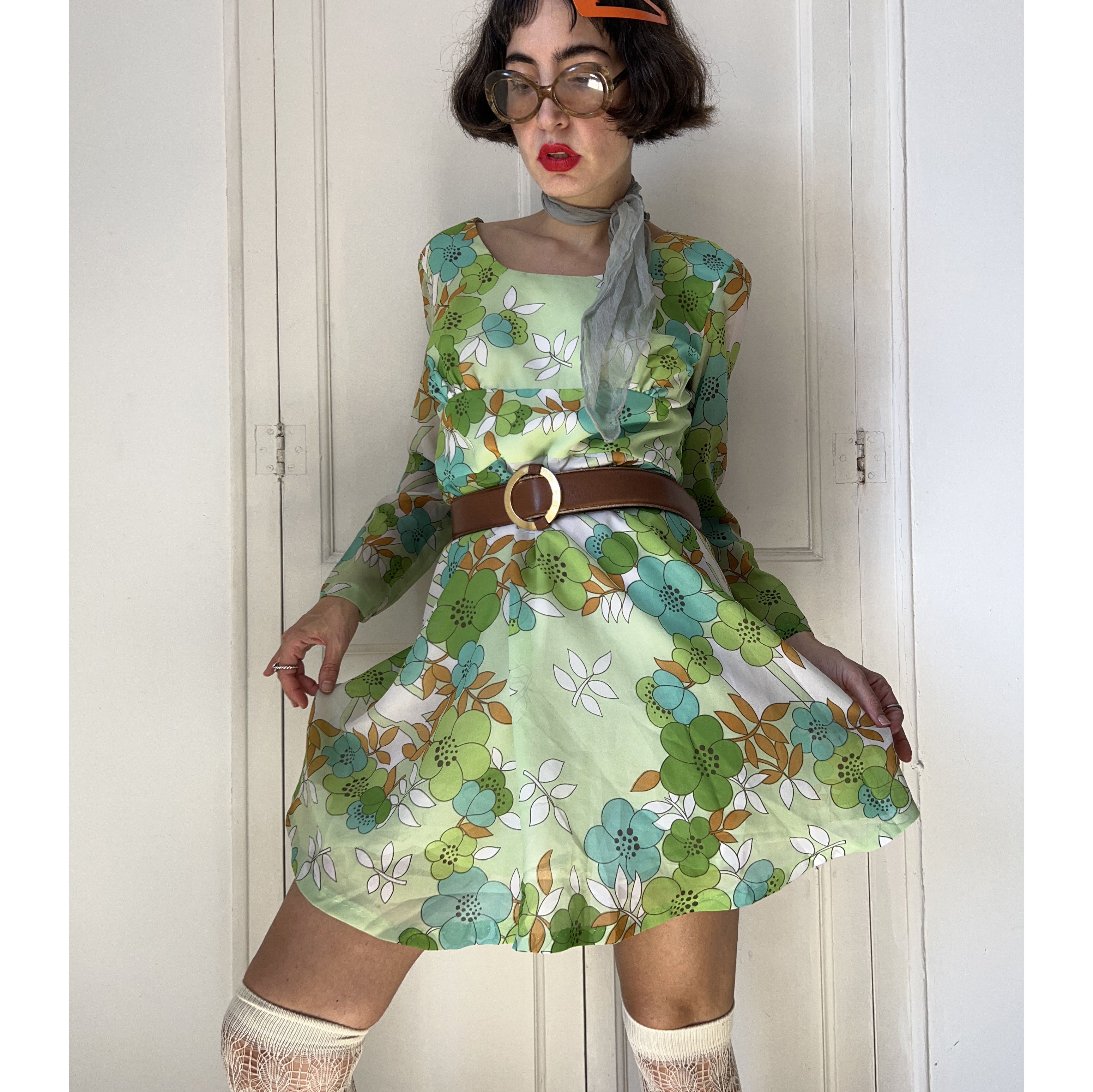 Vintage vintage 70s floral mini dress Size M / US 6-8 / IT 42-44 - 4 Thumbnail