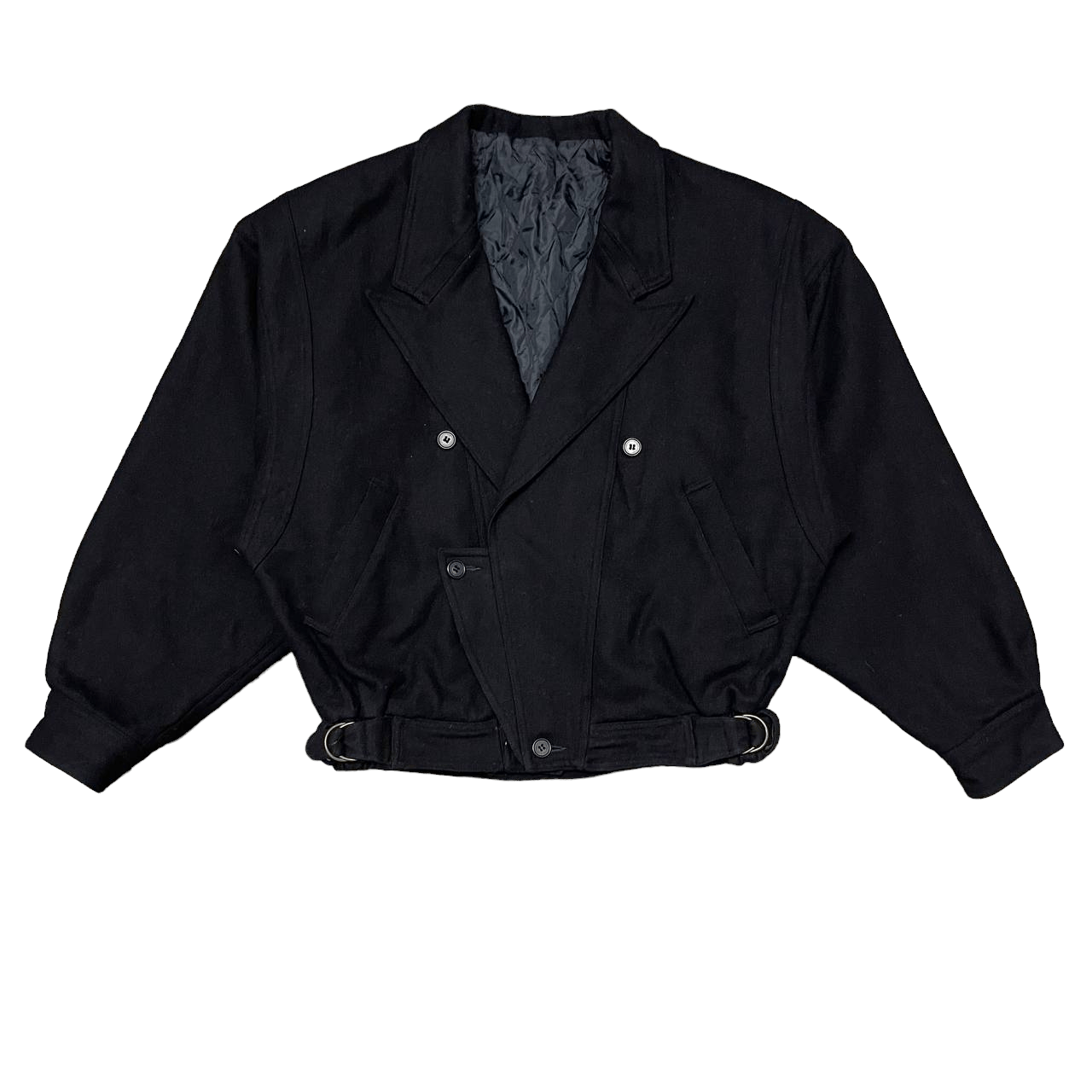 Pre-owned Archival Clothing X Issey Miyake Vtg Adveic Wool Bomber Style Jacket Issey Miyake Inspired In Black